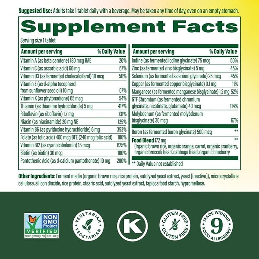 MegaFood One Daily Iron Free Multivitamin Tablets, 90 Tablets