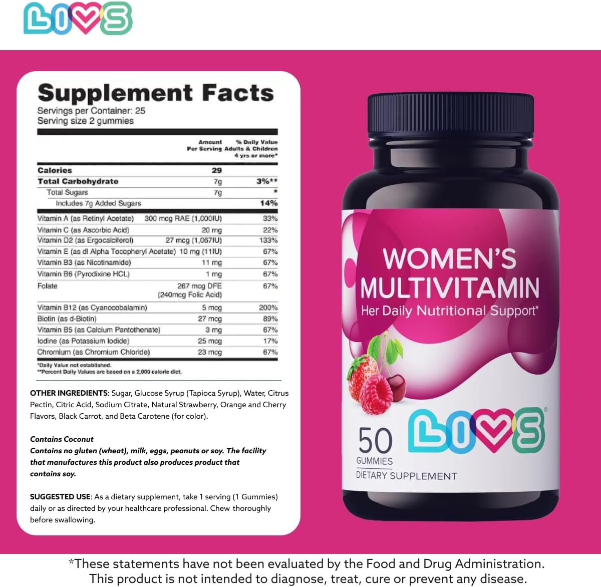 LIVS Women's Multivitamin Gummies 2-Pack