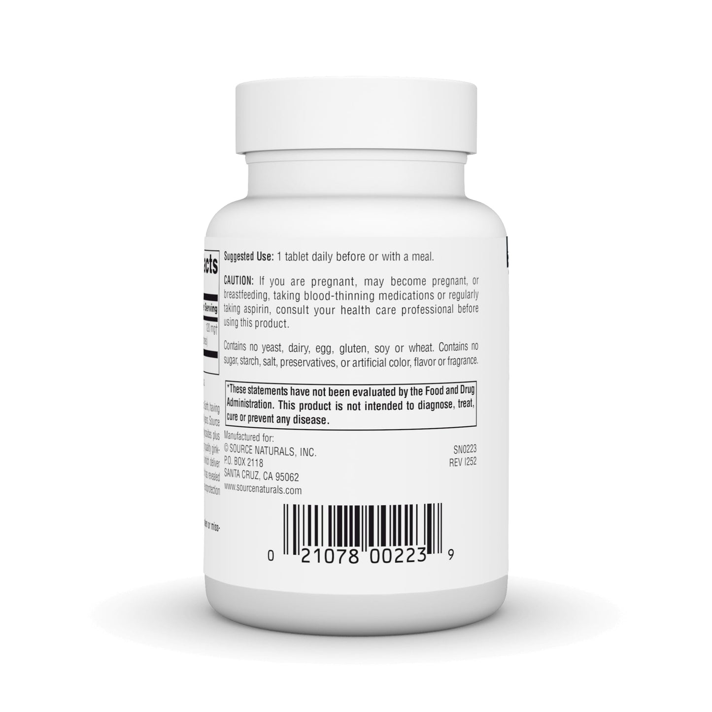 Source Naturals Ginkgo-24 - Ginkgo Biloba Extract, 24% Glycosides 6% Terpenes - 120 mg, 120 Tablets