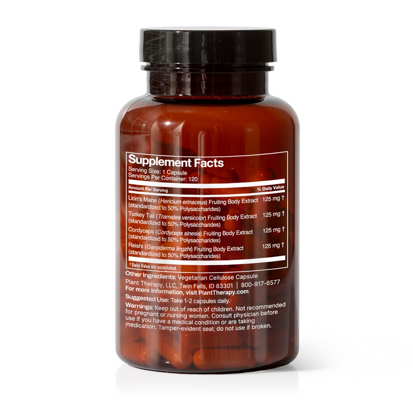 Plant Therapy Lion’s Mane Capsules, 120 Vegetarian Capsules