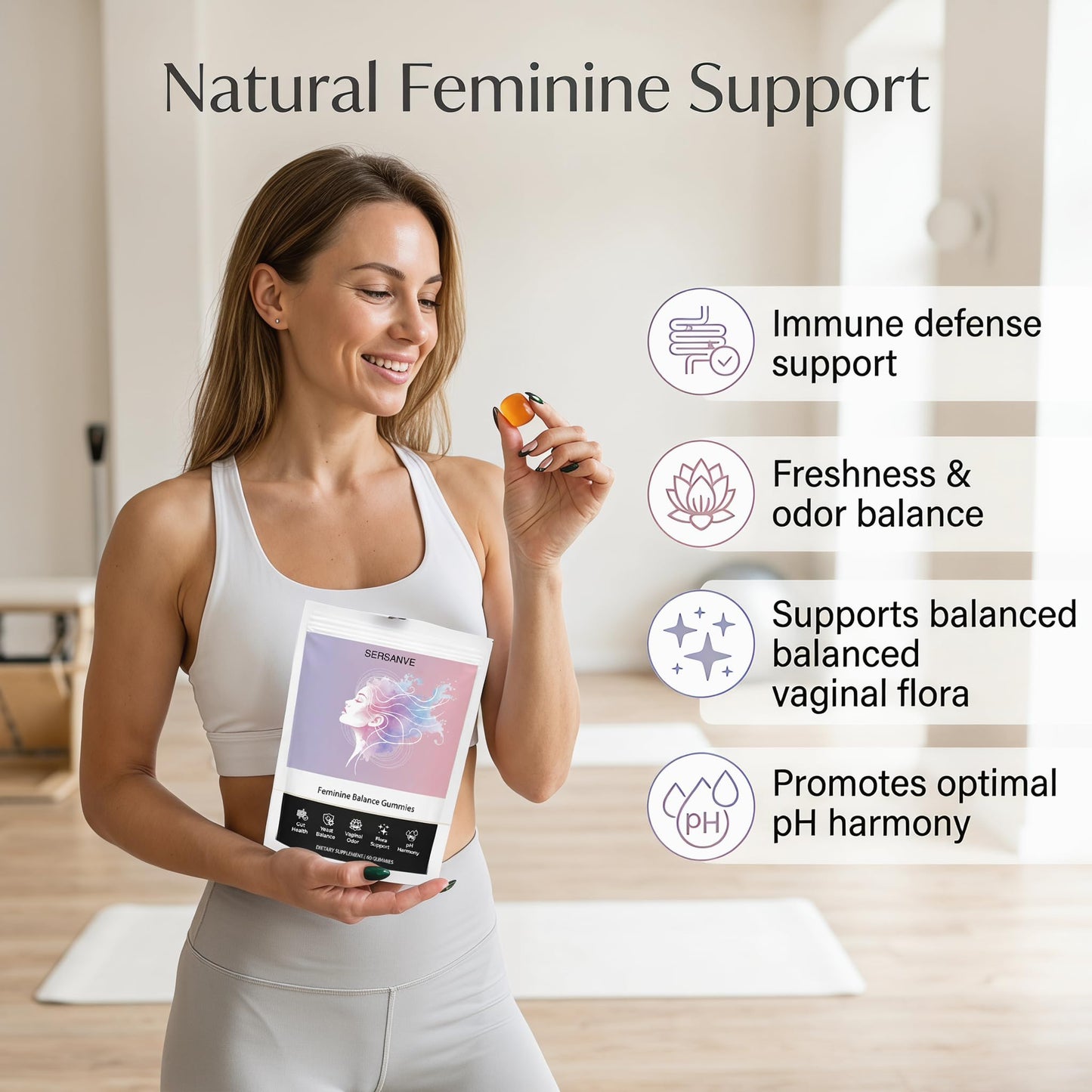 SERSANVE Feminine Balance Gummies for Women 60 Gummies