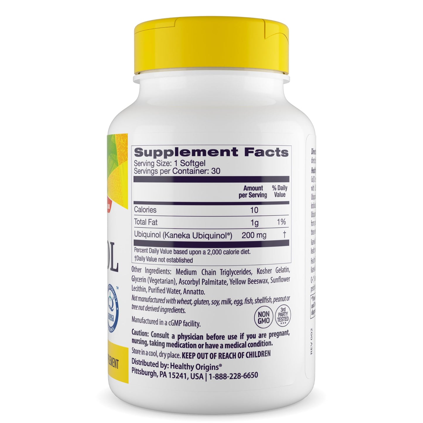 Healthy Origins Ubiquinol (Active Form of CoQ10), 200 mg Softgels, 30 Count