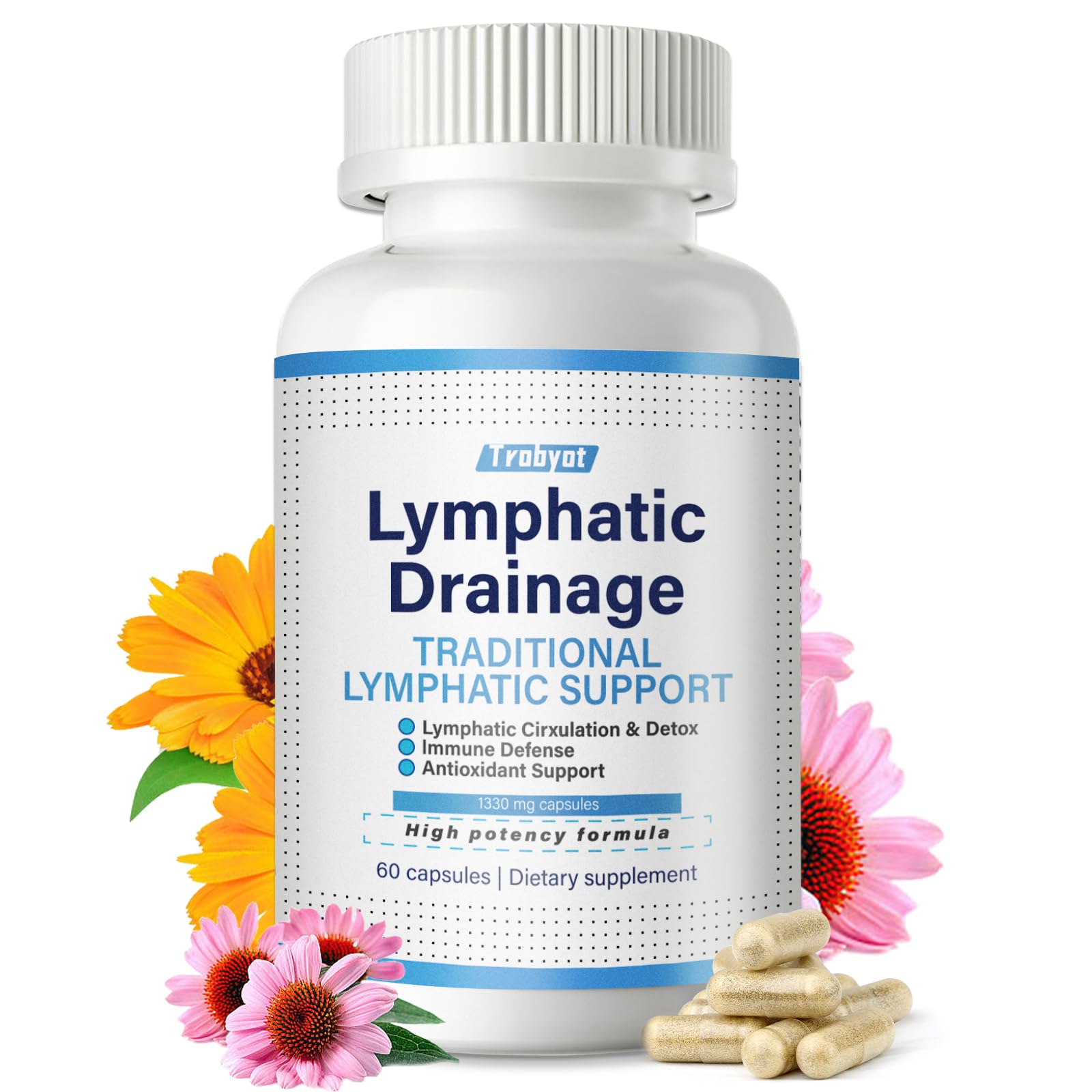 Trobyot Lymphatic Drainage Capsules for Sedentary Lifestyles Capsule 60 Count