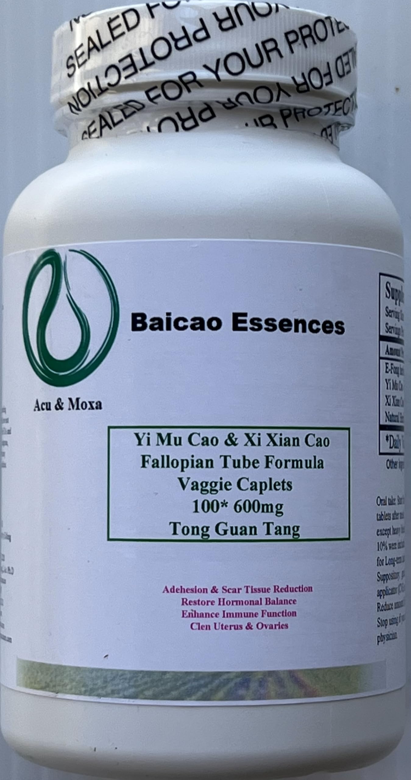 Generic Motherwort Herb & St. John's Wort, Xi Xian Cao & Yi Mu Cao Fallopian Tube Formula Caplets 100