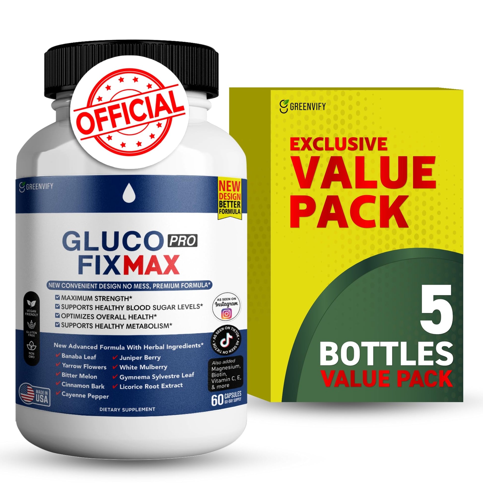 GREENVIFY Gluco Pro Fix Max 300 Capsules