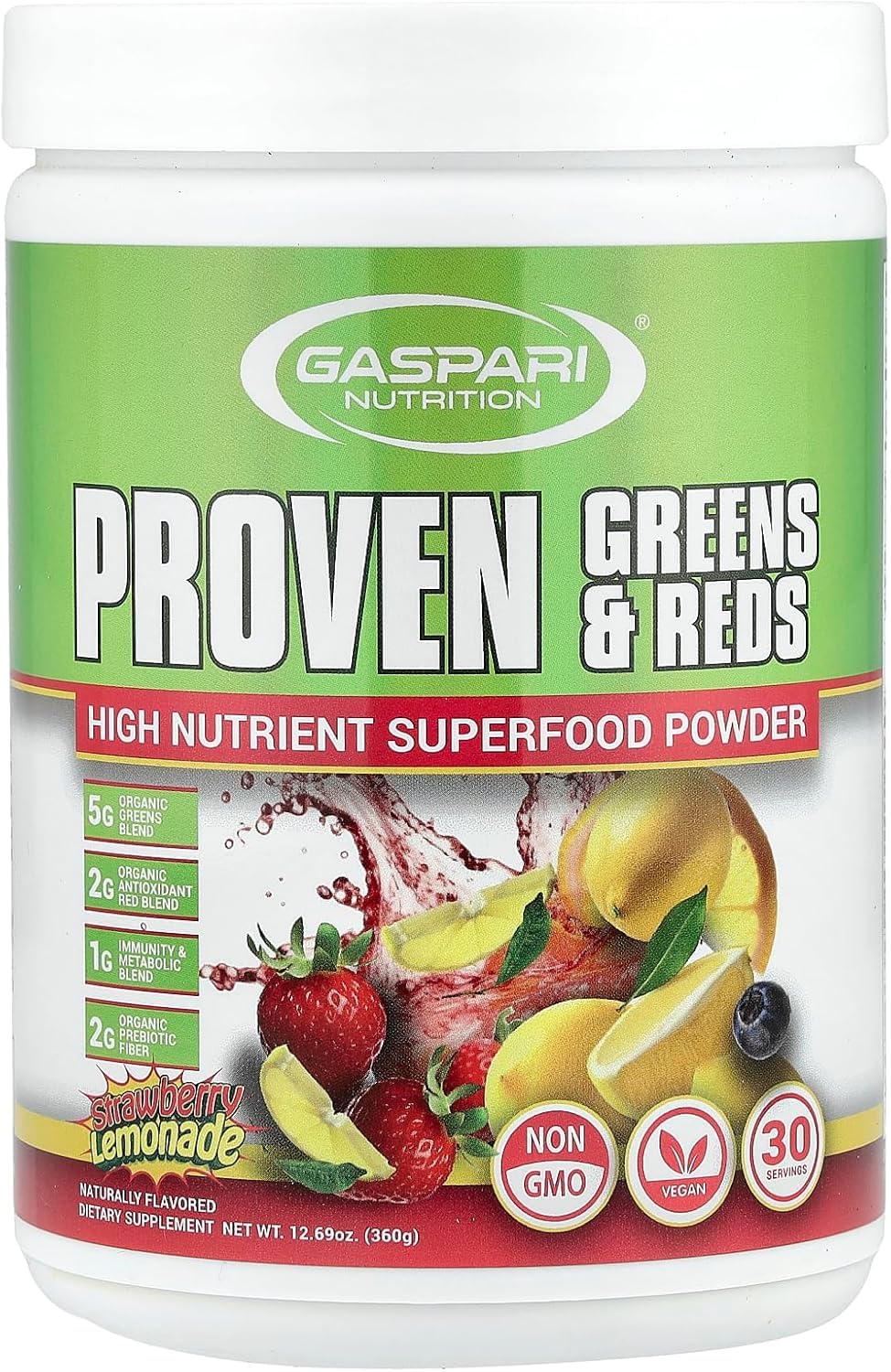 Gaspari Nutrition Greens and Reds Organic Superfood Powder, 12.69 oz