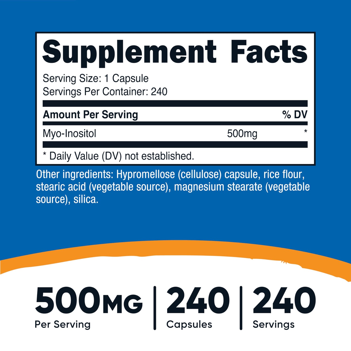 Nutricost Inositol Capsules 500mg, 480 Capsules