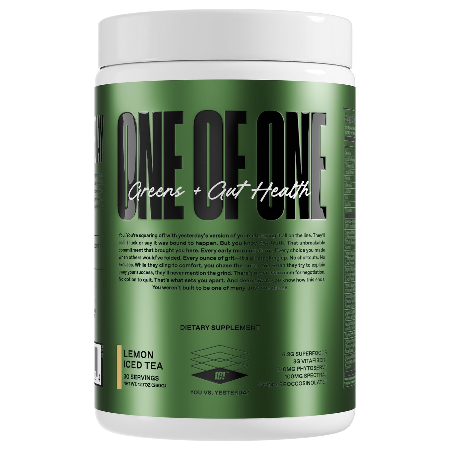 ONE OF ONE Greens & Gut Health Powder with Prebiotics, Probiotics & Digestive Enzymes for Gut Health, Immunity & Energy, No Artificial Sweeteners - Lemon Iced Tea, 30 Servings