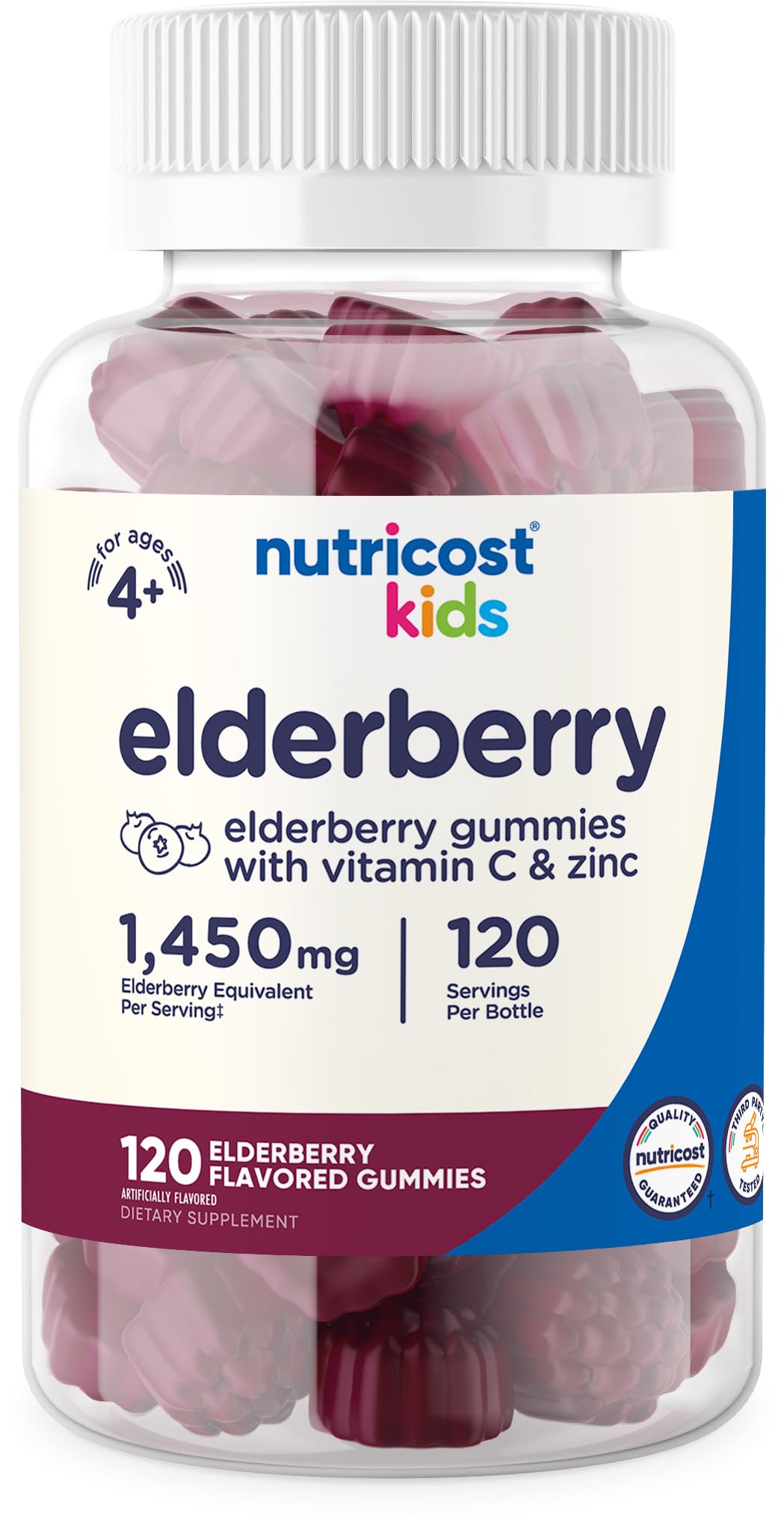 Nutricost Kids Elderberry Gummies with Zinc & Vitamin C, 120 Gummies
