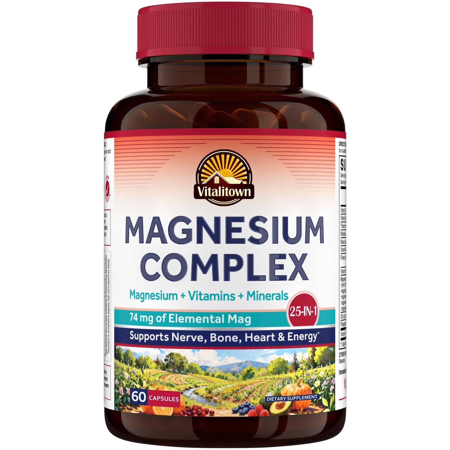 Vitalitown 25-in-1 Magnesium Complex Capsules, 60 Count