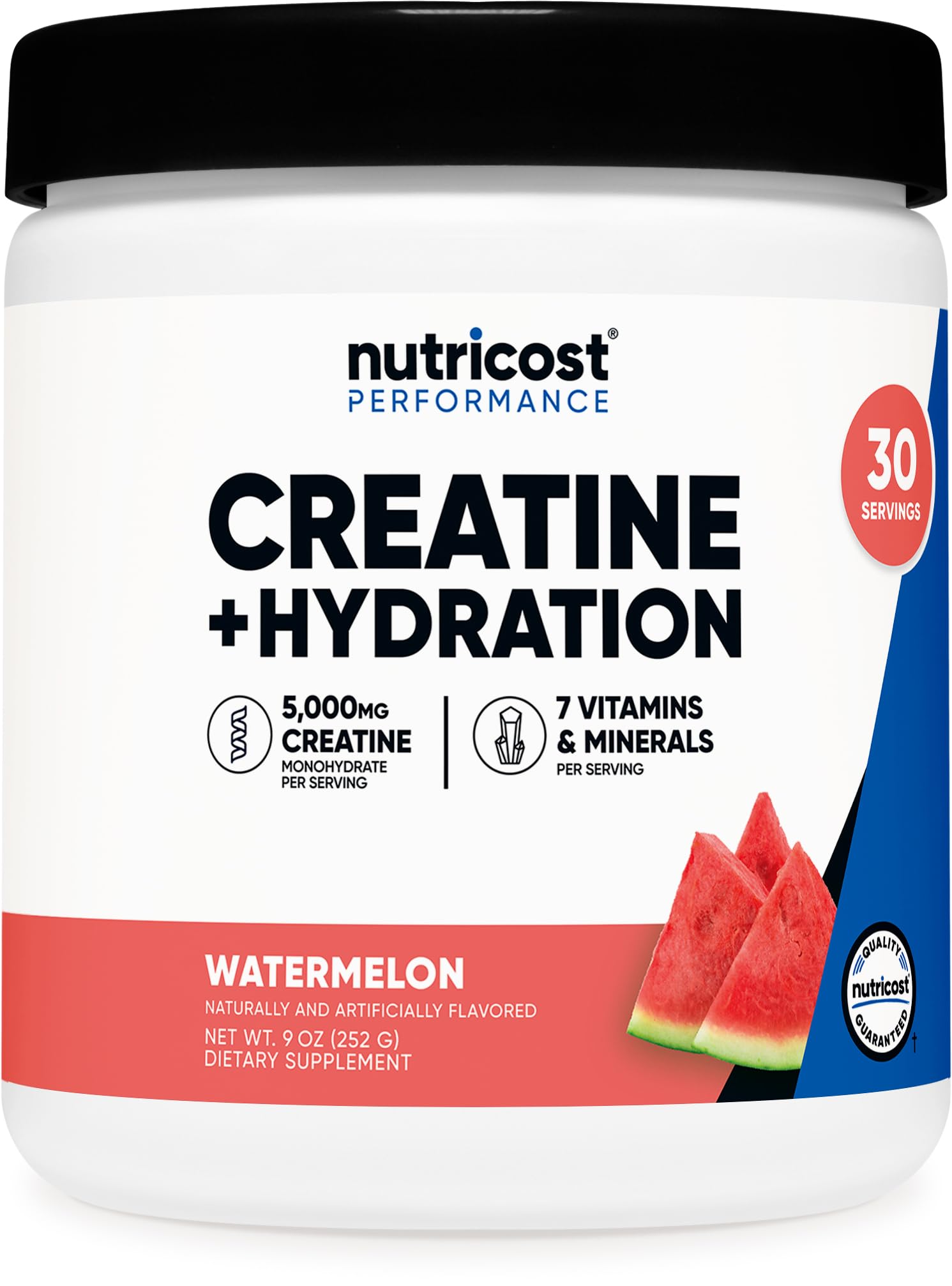 Nutricost Creatine Monohydrate + Hydration Watermelon Flavored Powder, 9 Ounce