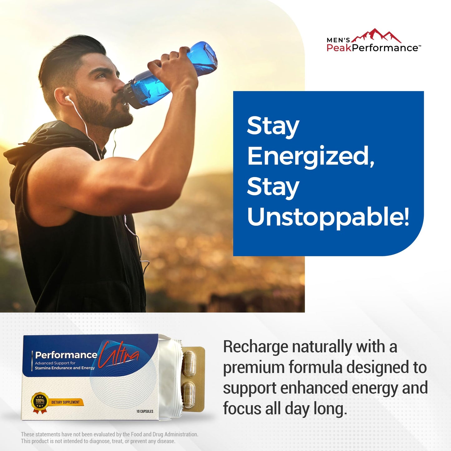 MEN'S PeakPerformance Ultimate Men’s Endurance Formula Supplement Capsule, 10 Capsules