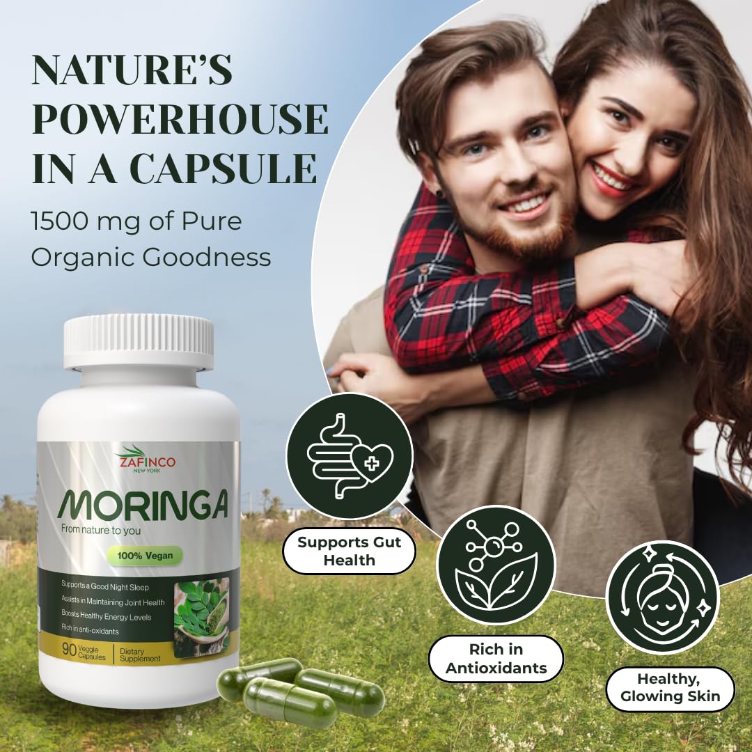 ZAFiNCO Moringa Capsule 1500 mg, 90 Capsules