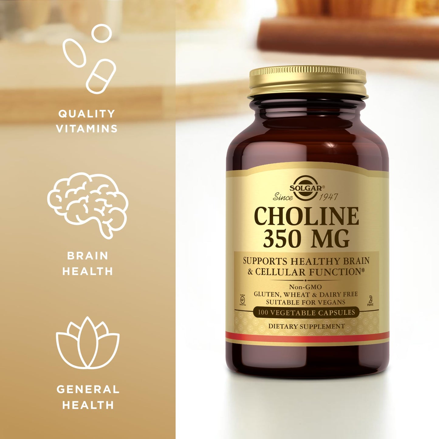 Solgar Choline 350 mg Capsule, 200 Capsules