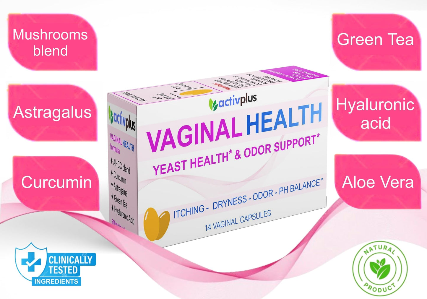 ACTIV PLUS Vaginal Health 5-in-1 Capsules, 14 Count