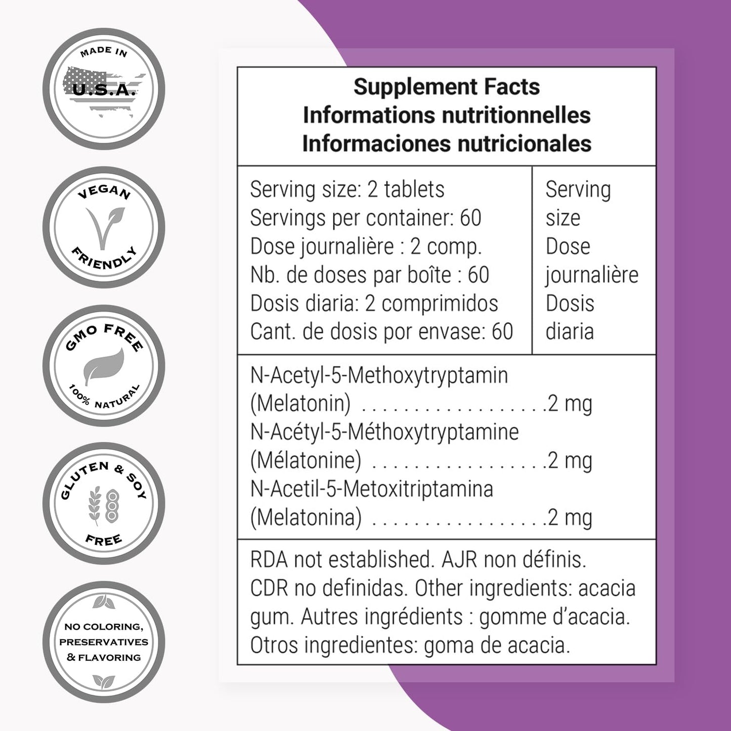 Supersmart Melatonin 2mg per Day High Strength Sleep Aid, Non-GMO, Sugar & Gluten Free, 120 Tablets