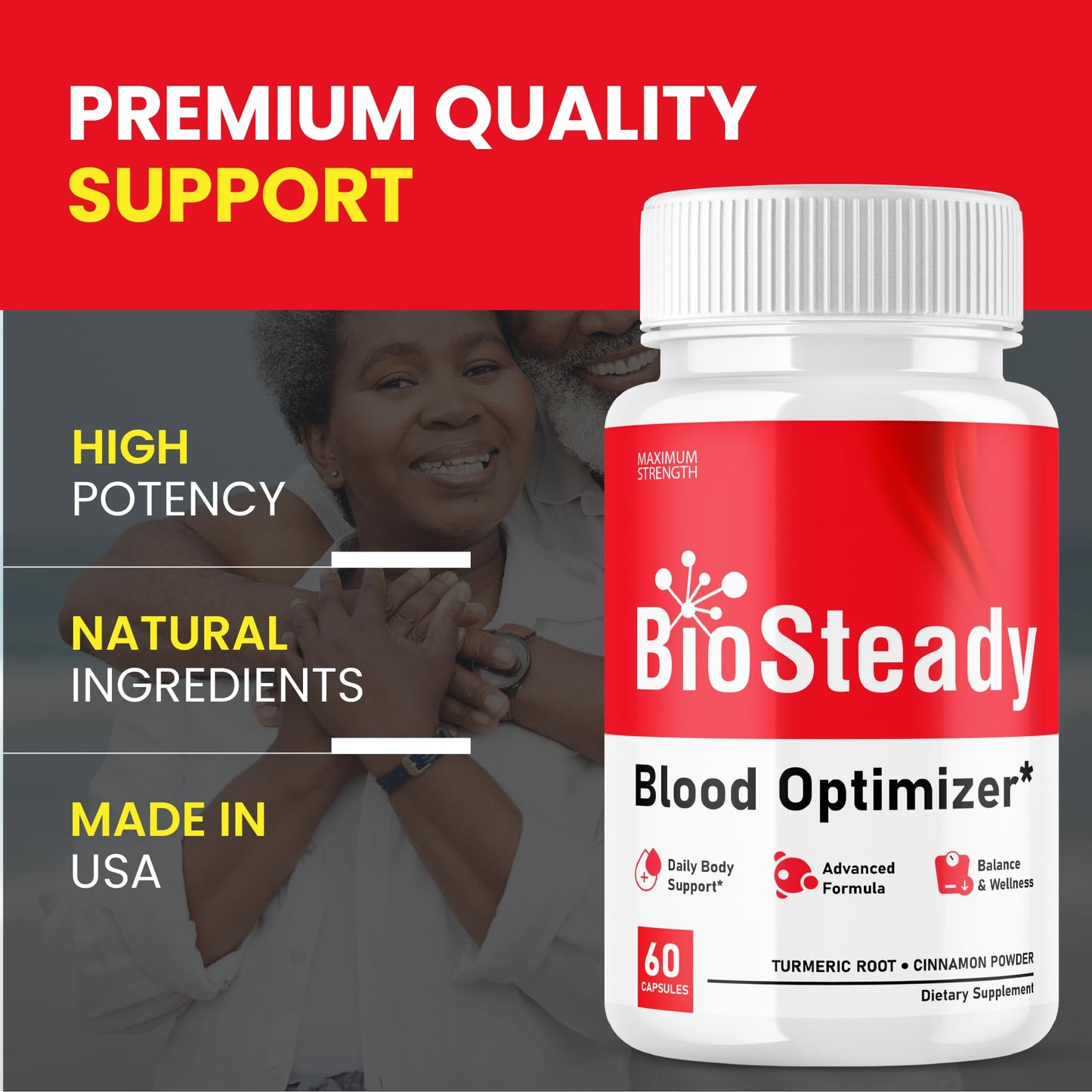 Lofero Biosteady Capsules Premium Wellness Formula Advanced Maximum Strength, 120 Capsules