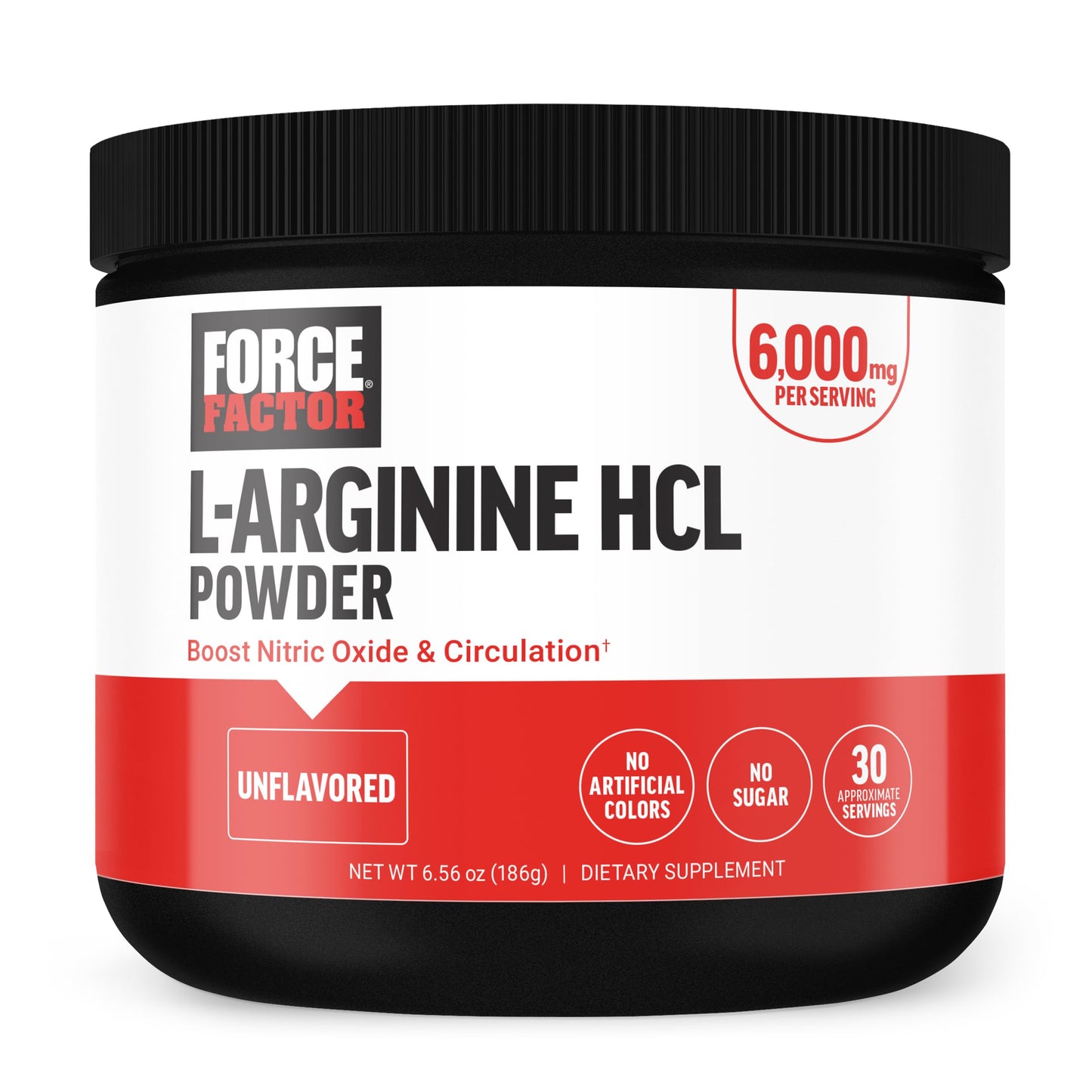 Force Factor L Arginine HCL Powder 6000mg, 6.35 Ounce