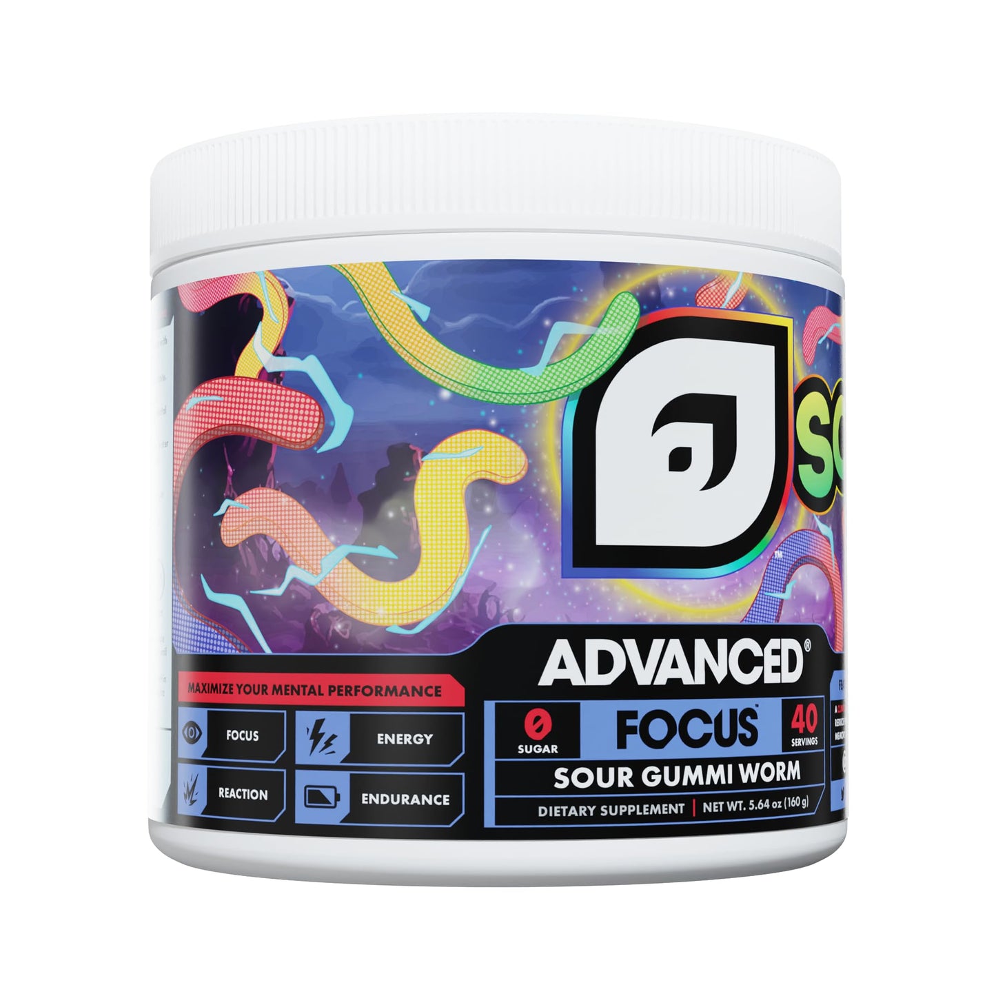 Advanced Focus - Sour Gummi Worm Powder 5.71 Ounce