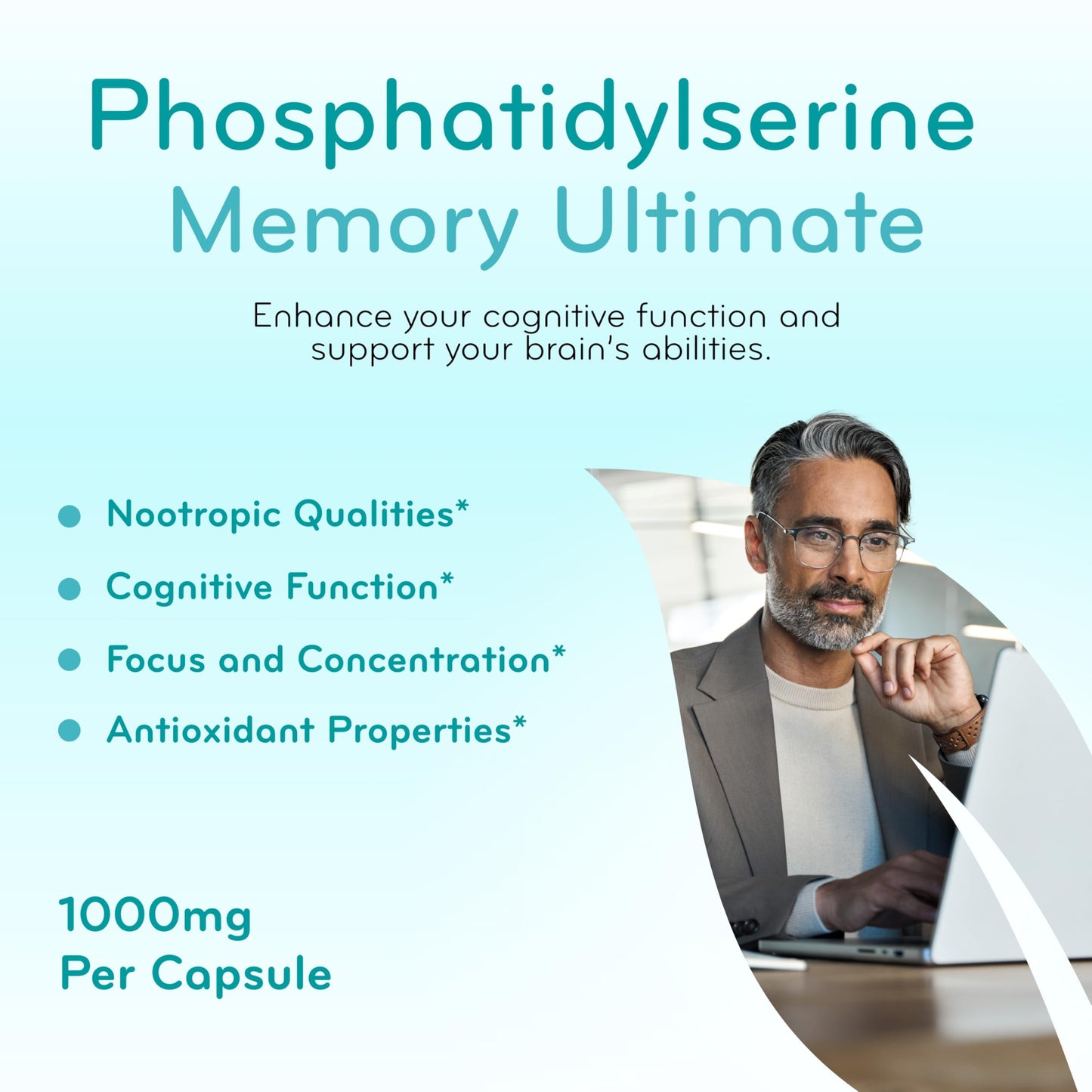 Clear Formulas Phosphatidylserine Nootropics Brain Support Supplement Capsules 200