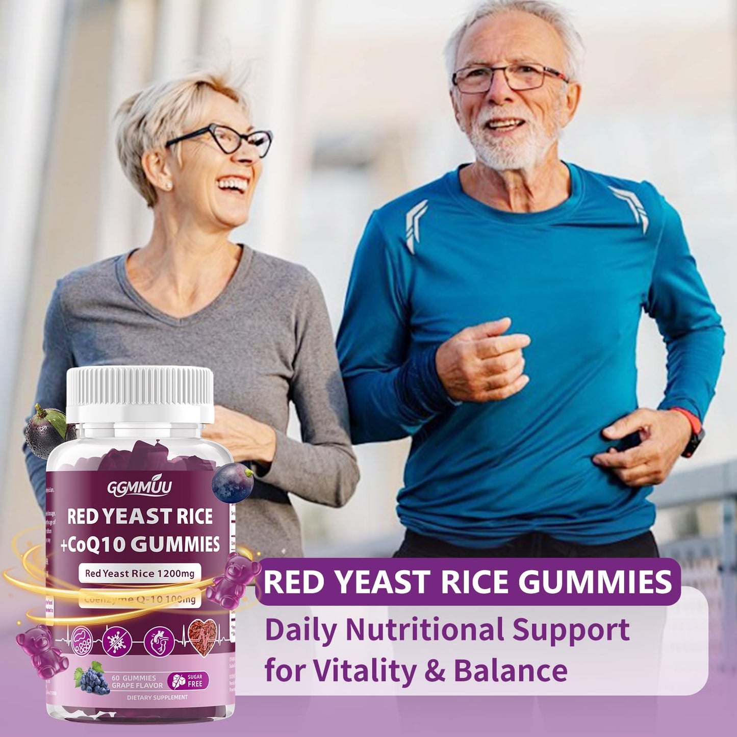 GGMMUU Red Yeast Rice with CoQ10 Gummies 120 Count