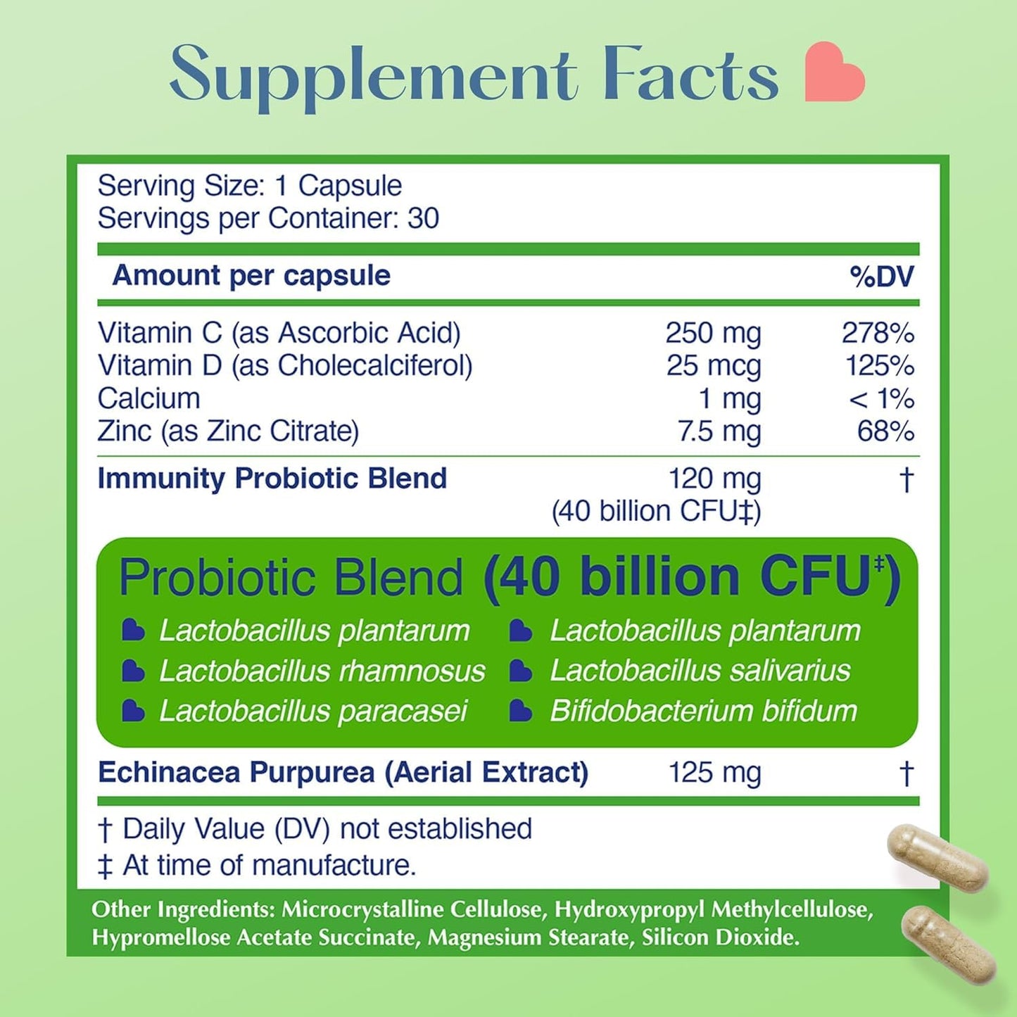 LOVEBUG Probiotics Immune Support Capsules 30
