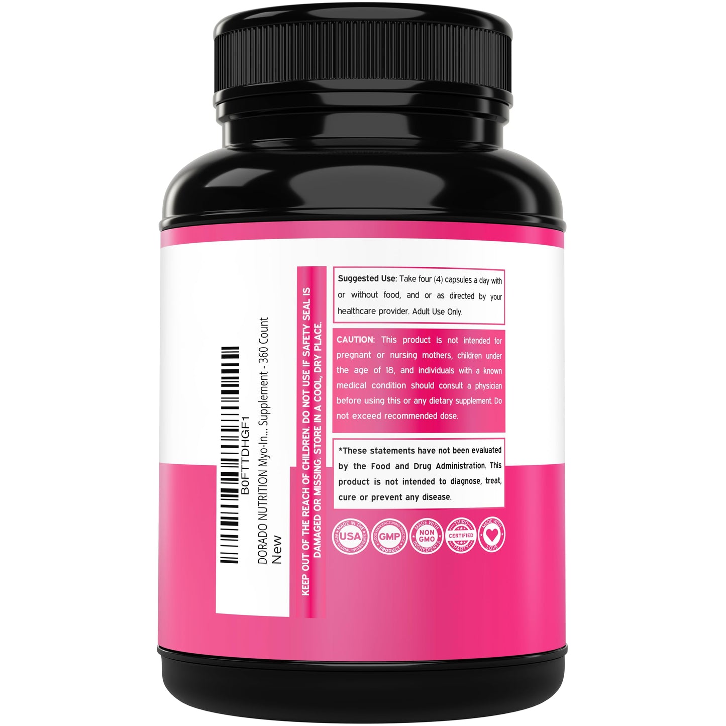 DORADO NUTRITION Myo-Inositol & D-Chiro Inositol Supplement for Women, 360 Capsules