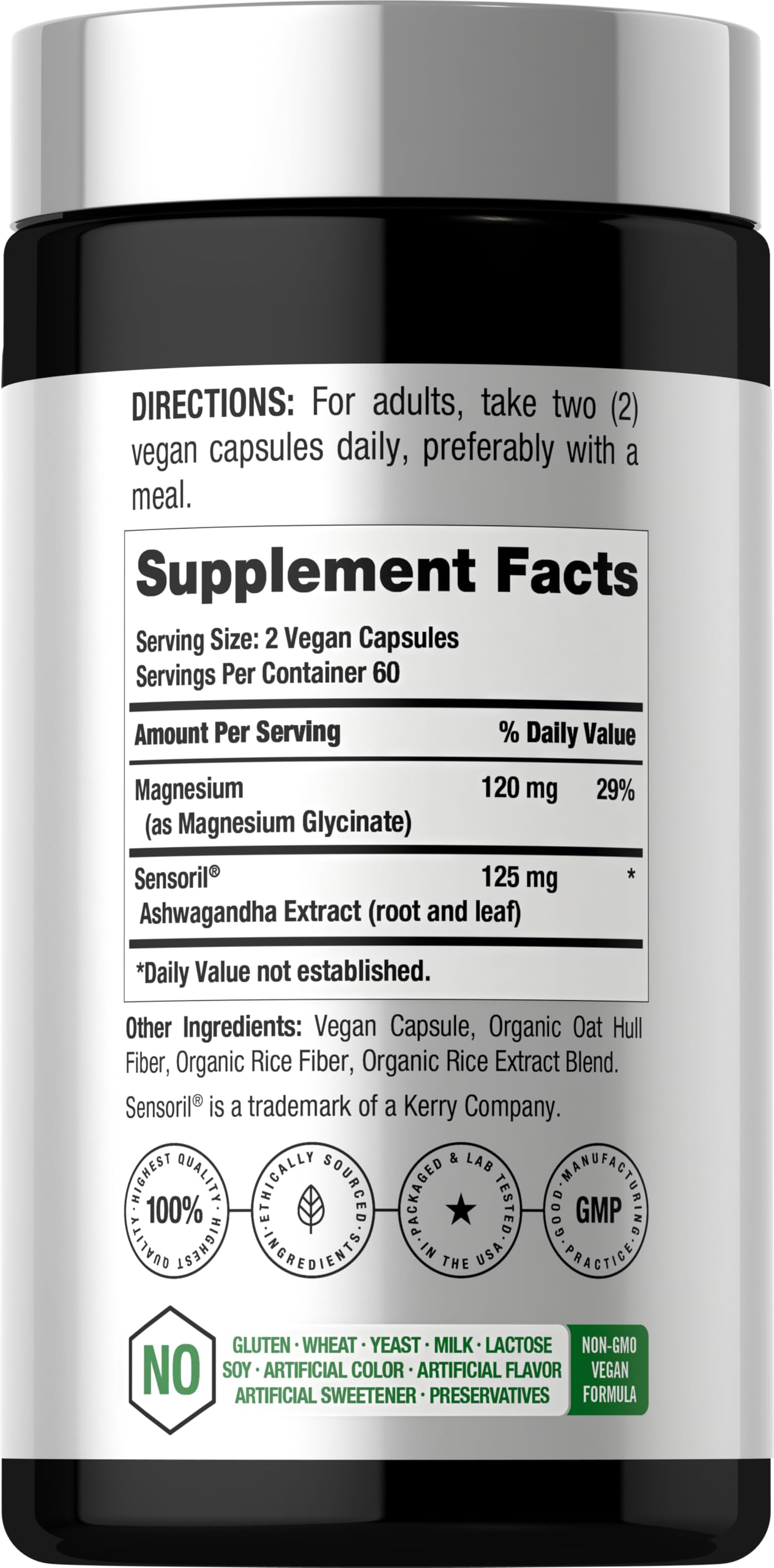 Horbäach Ashwagandha and Magnesium Glycinate 120 Capsules