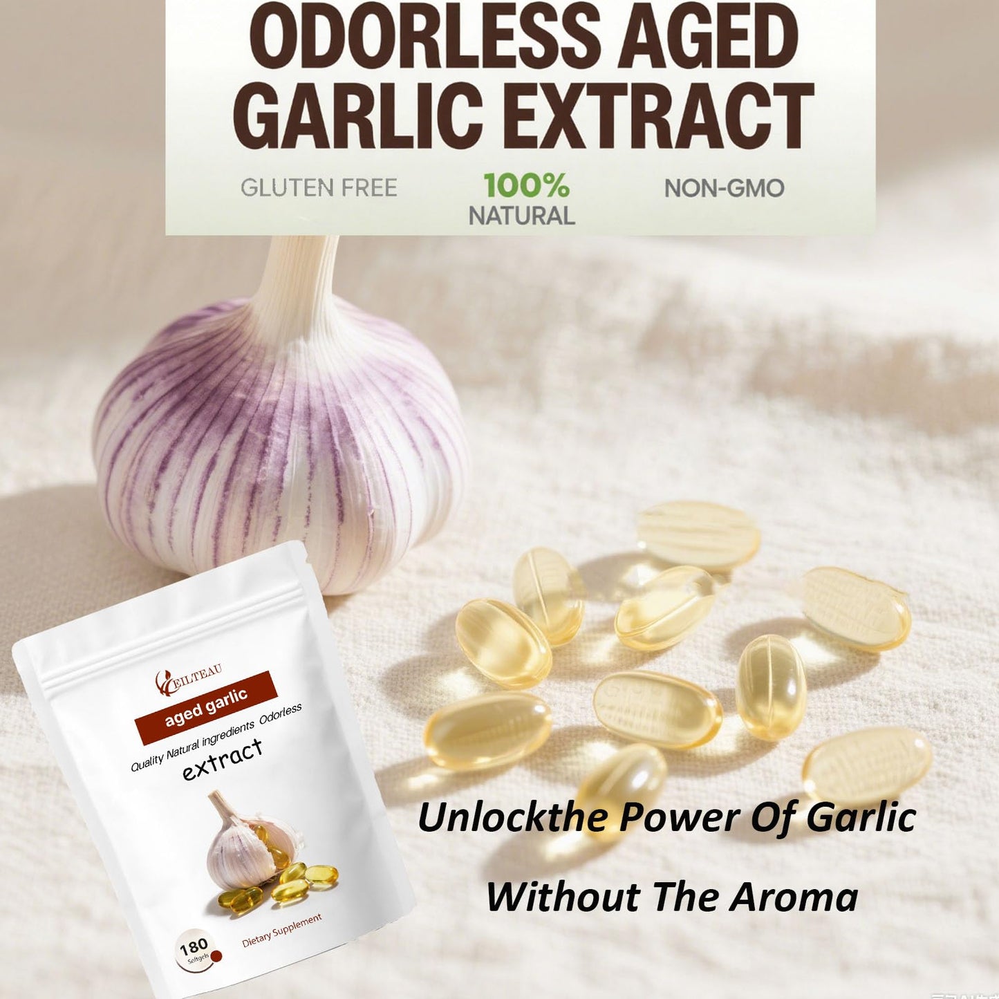 EILTEAU Aged Garlic Extract Softgel 180 Count