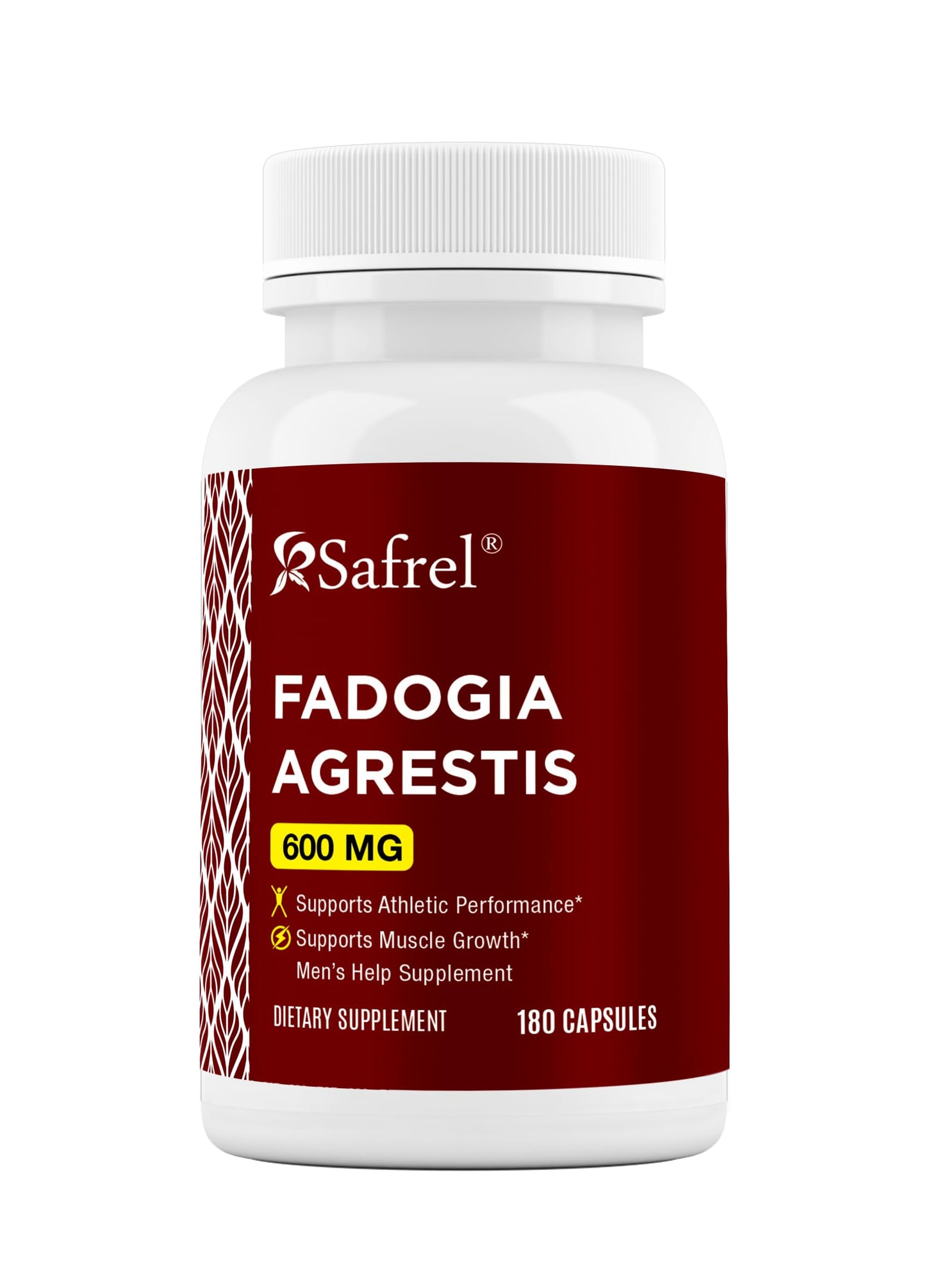 Safrel Fadogia Agrestis 600 mg Capsules, 180 Count