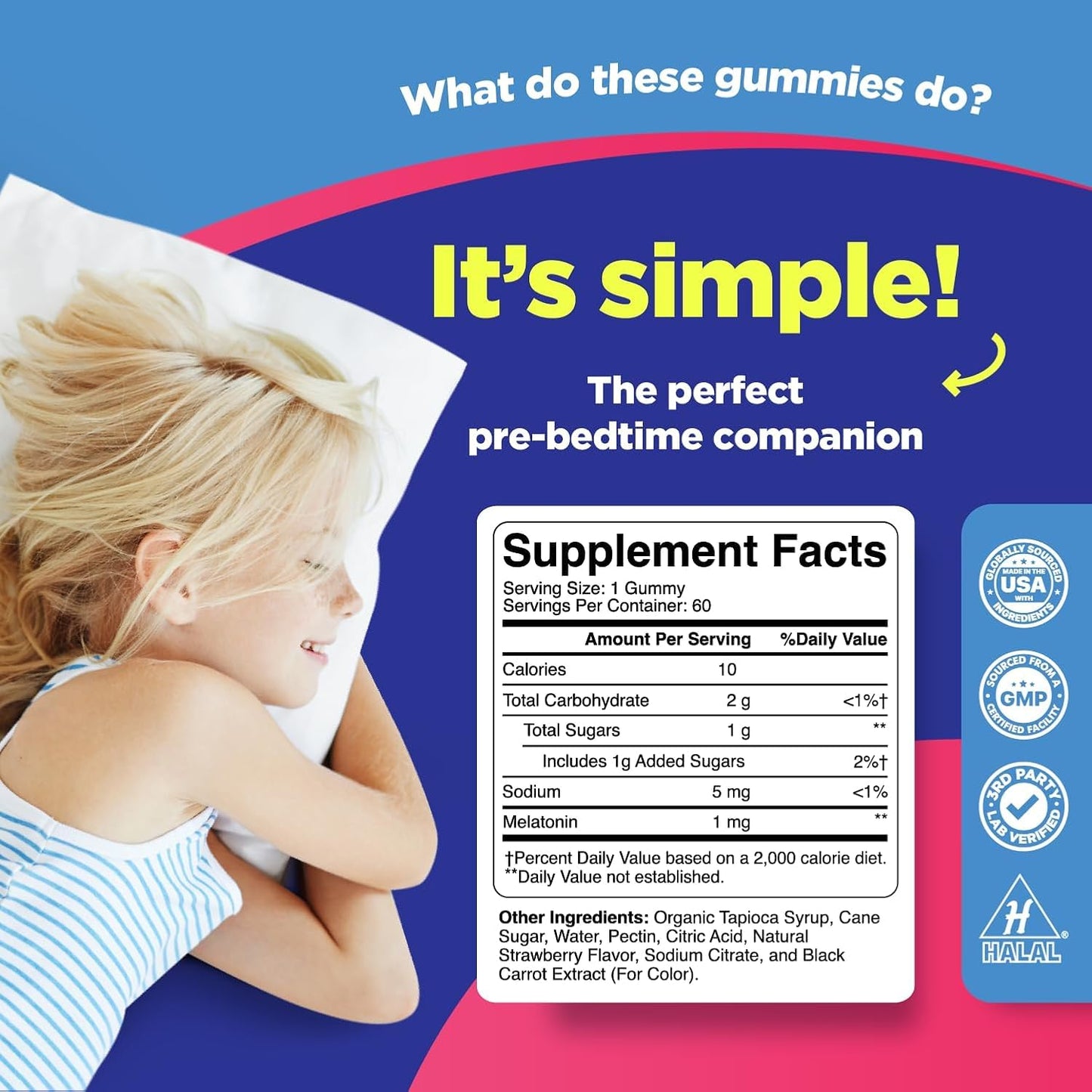 Phytoral Kids Melatonin 1mg Gummy, 60 Count