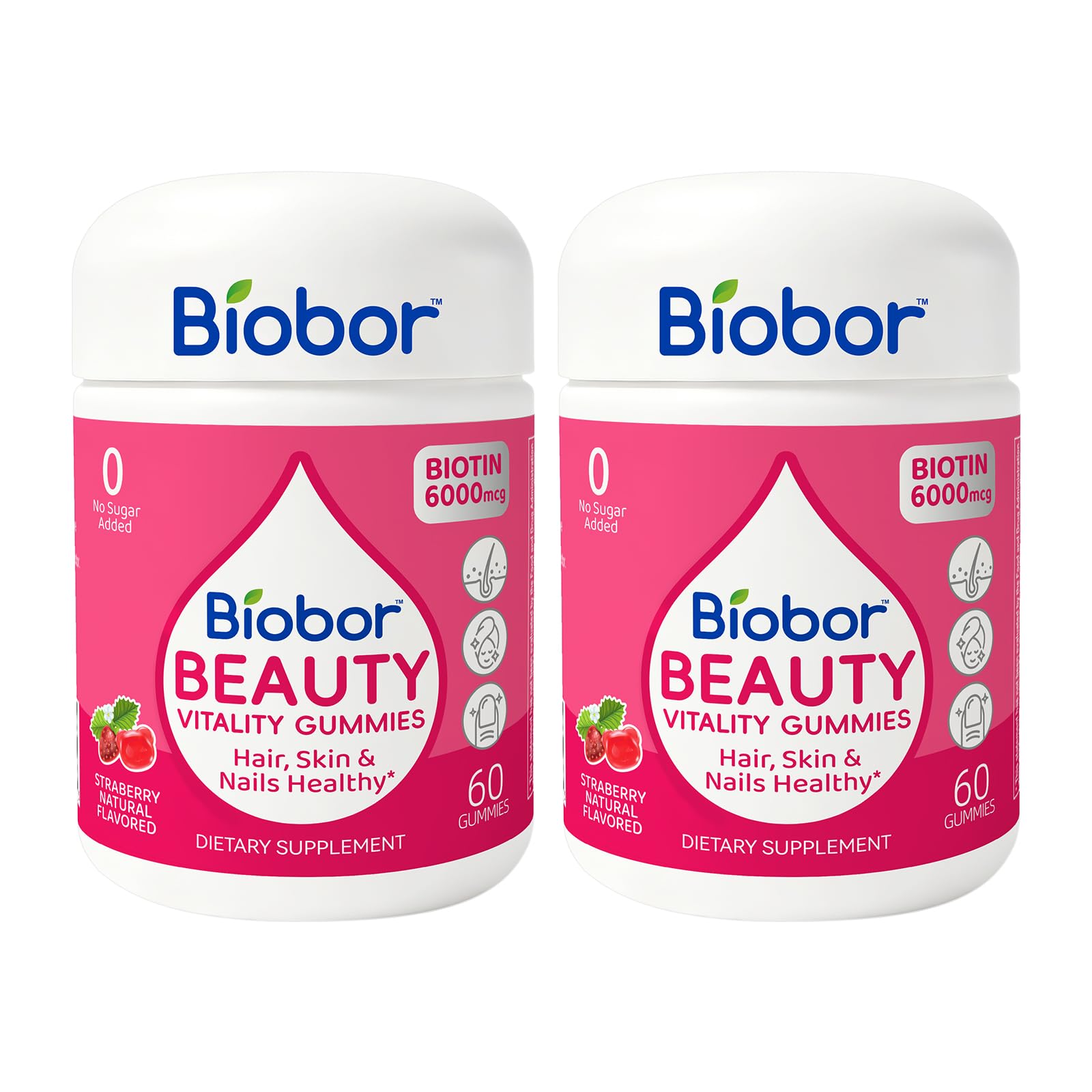 Biobor Beauty Gummies 6000mcg Biotin 120 Count