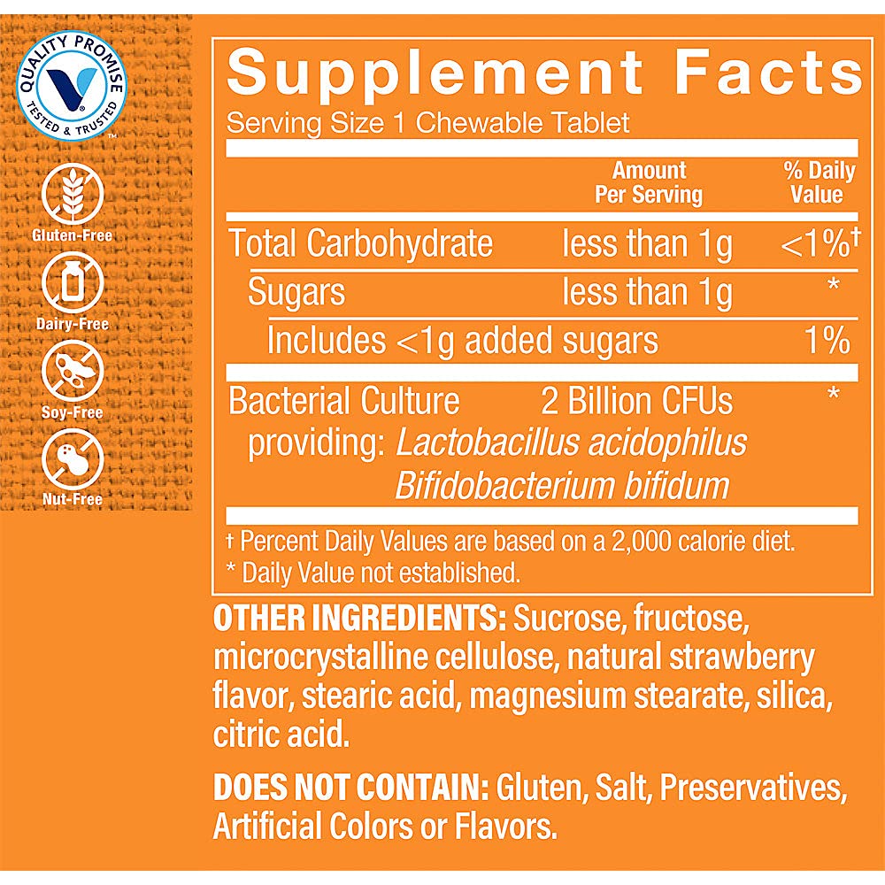 The Vitamin Shoppe Probiotics Chewable Tablets 100 Count