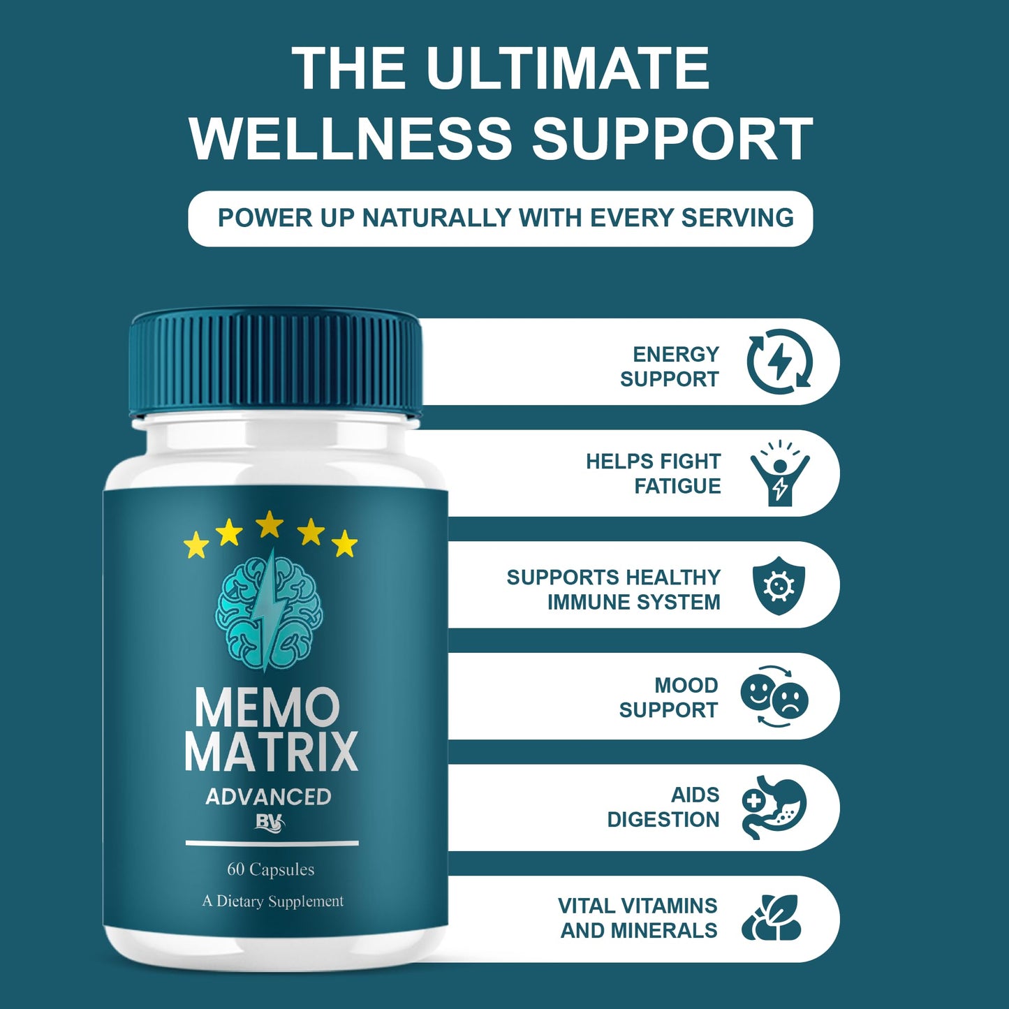 BLUE VIBE Memo Matrix Capsules MemoMatrix Premium Supplement, 180 Capsules