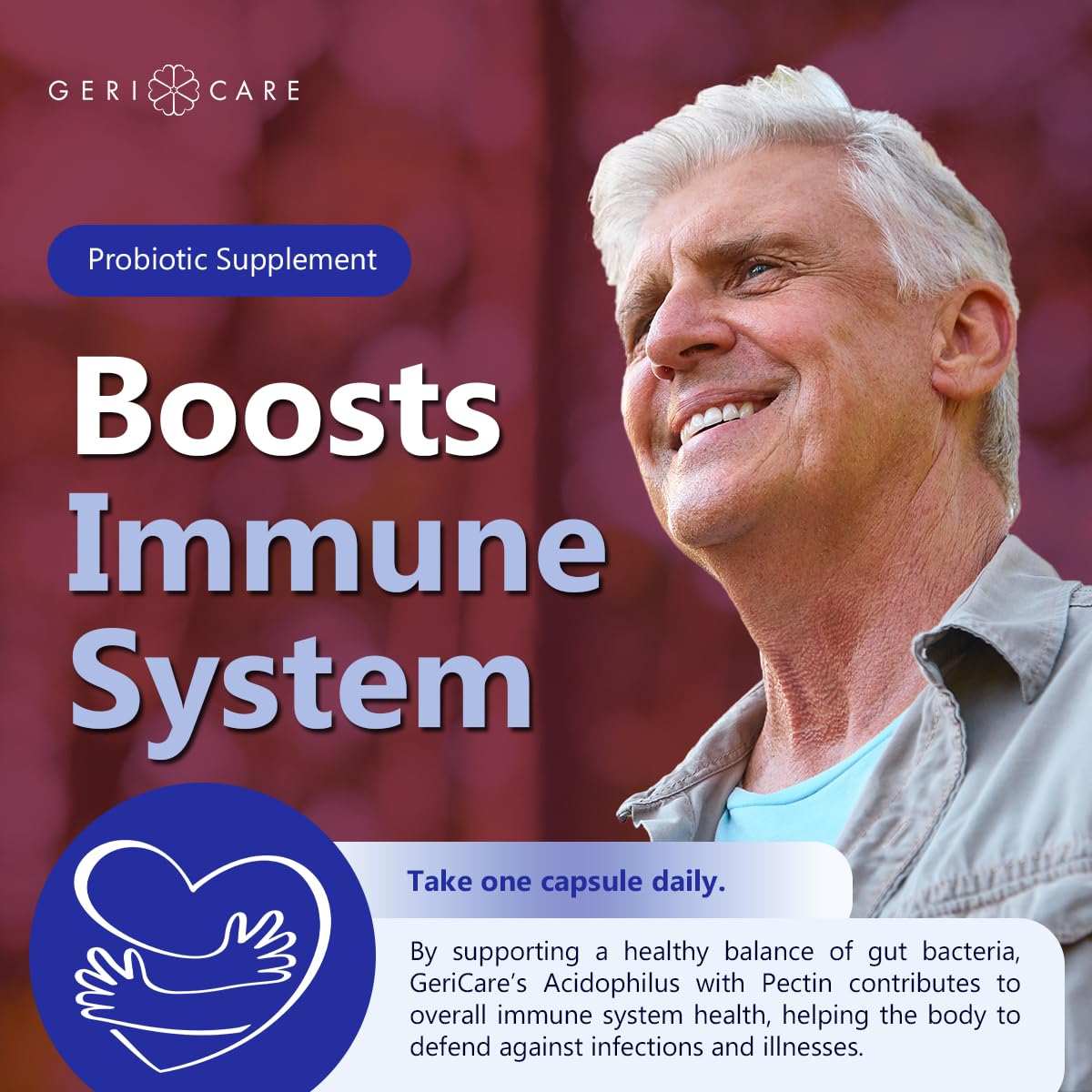 GeriCare Acidophilus with Pectin Probiotic Capsules, 100 Capsules