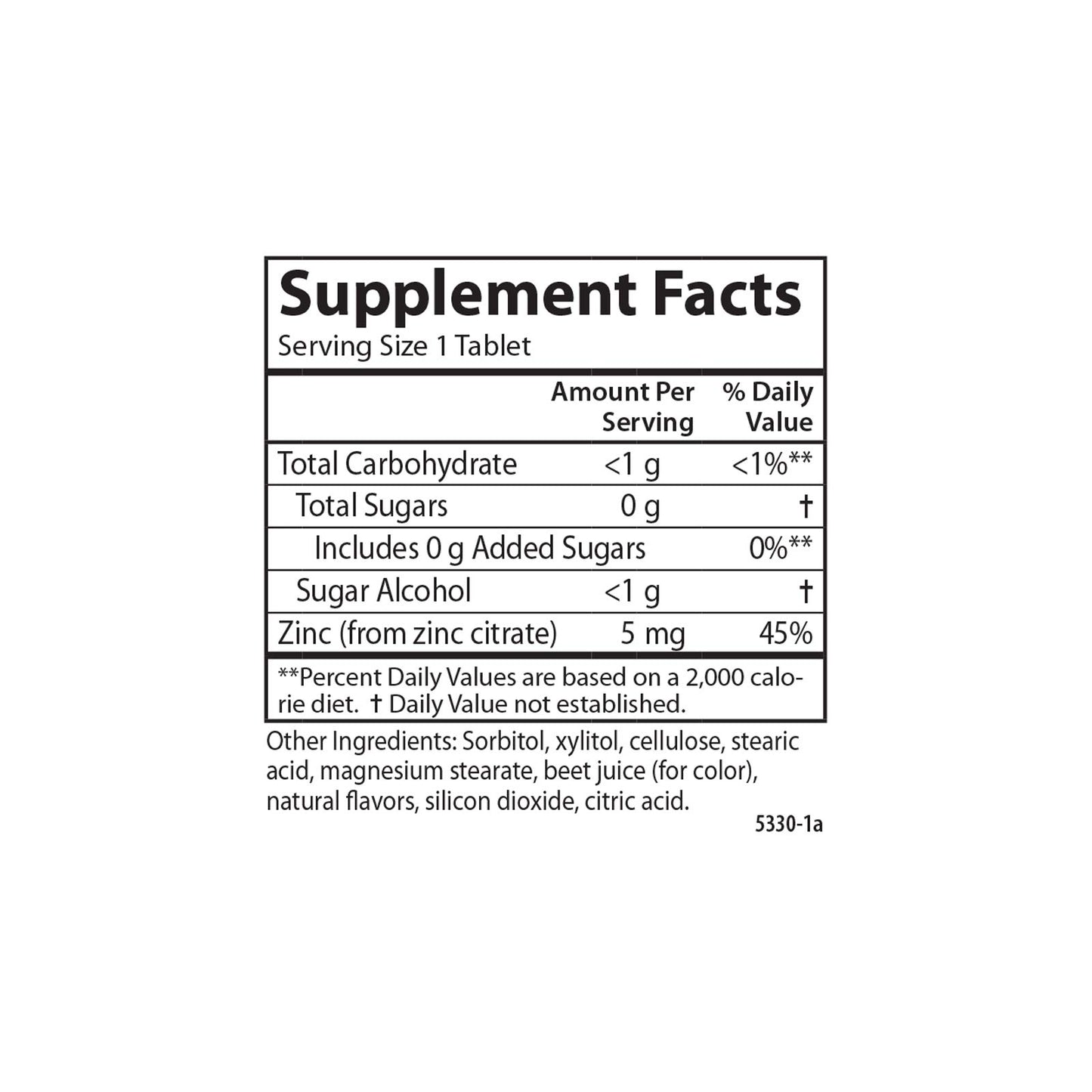 Carlson Kid's Zinc Tablet, 42 Tablets