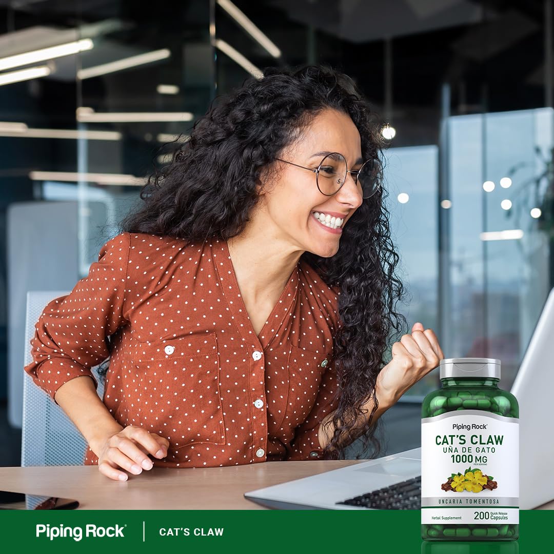 Piping Rock Cat's Claw Herb Supplement 1000mg Capsule, 200 Capsules