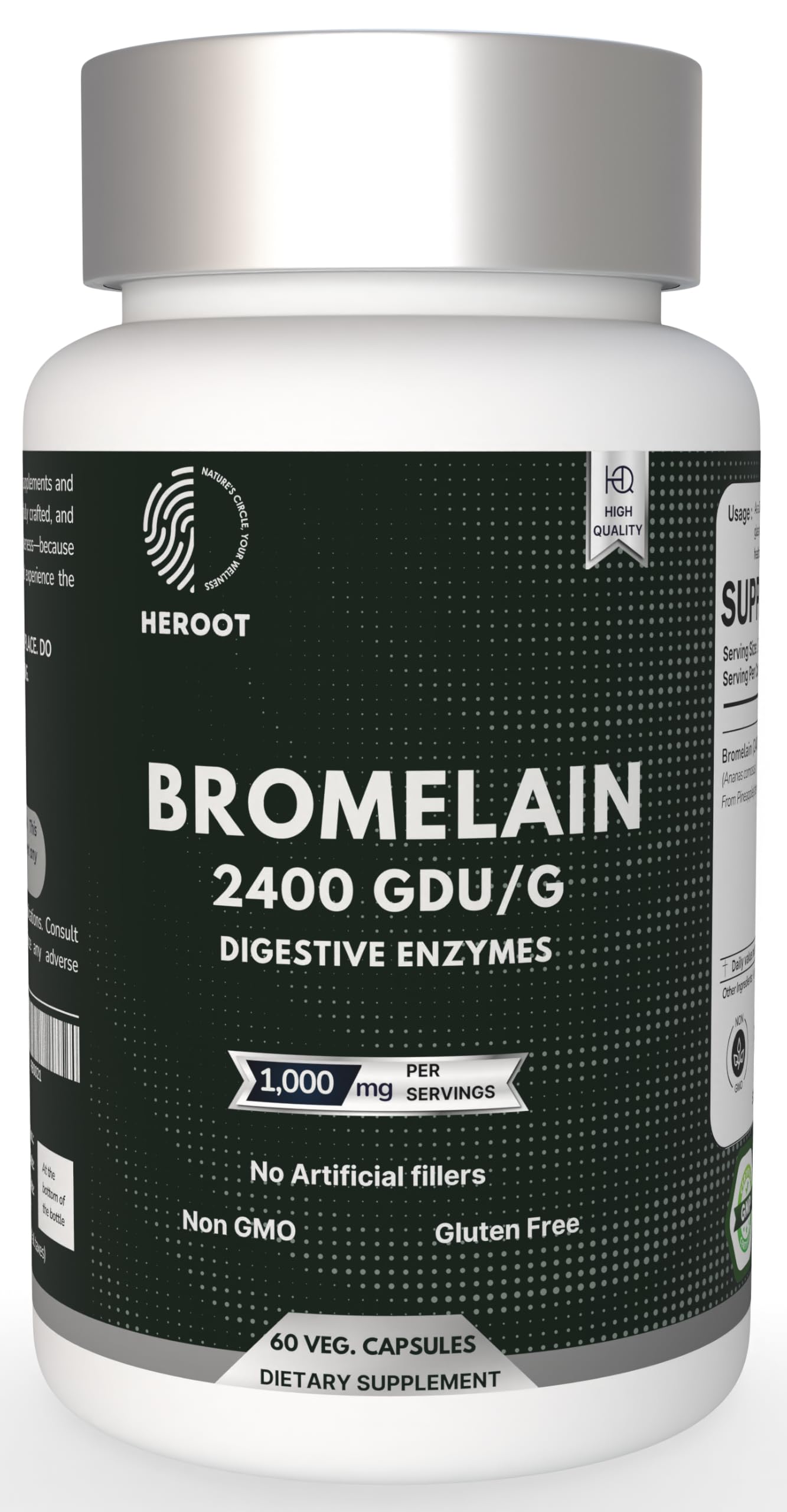 Heroot Bromelain 500mg Capsule, 120 Capsules