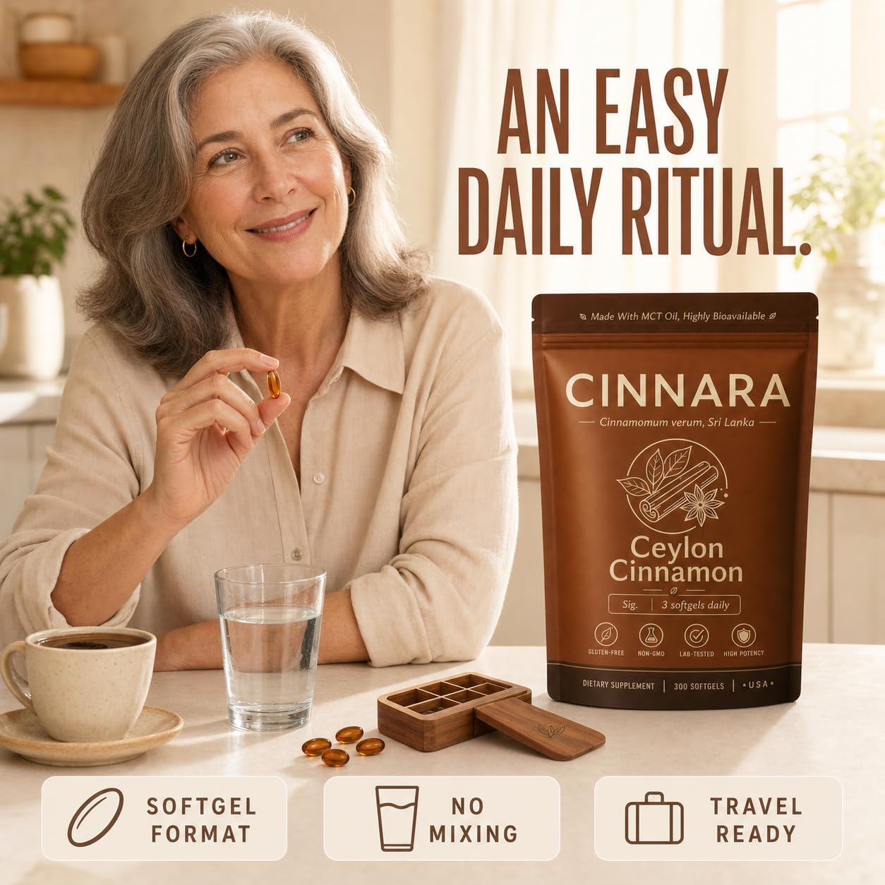 Fari Hair Cinnara Ceylon Cinnamon With MCT Oil Daily Supplement Softgel 300