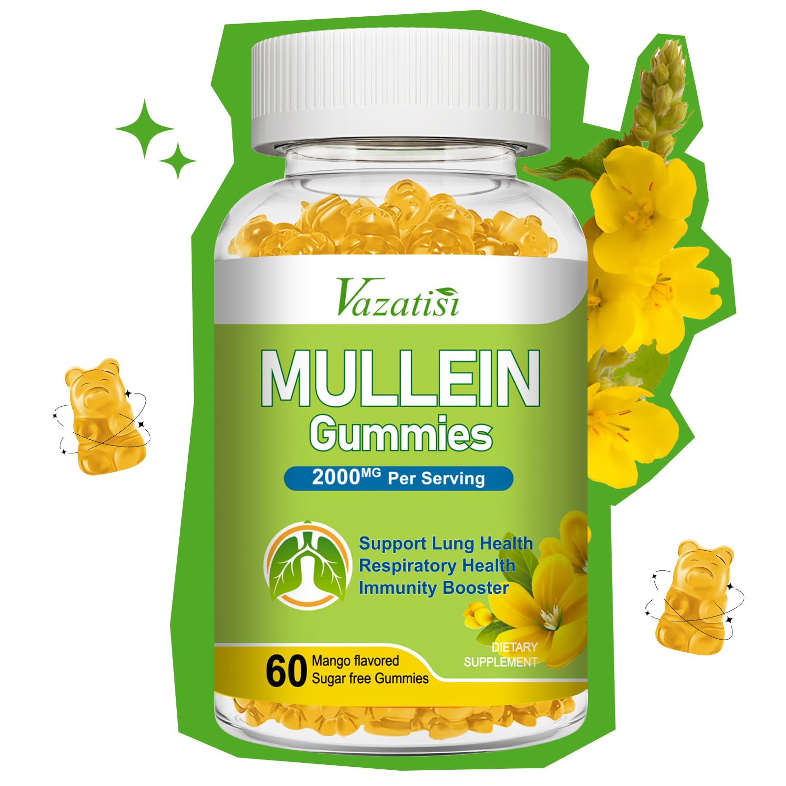 Vazatisi Mullein Gummies Gummy, 60 Count