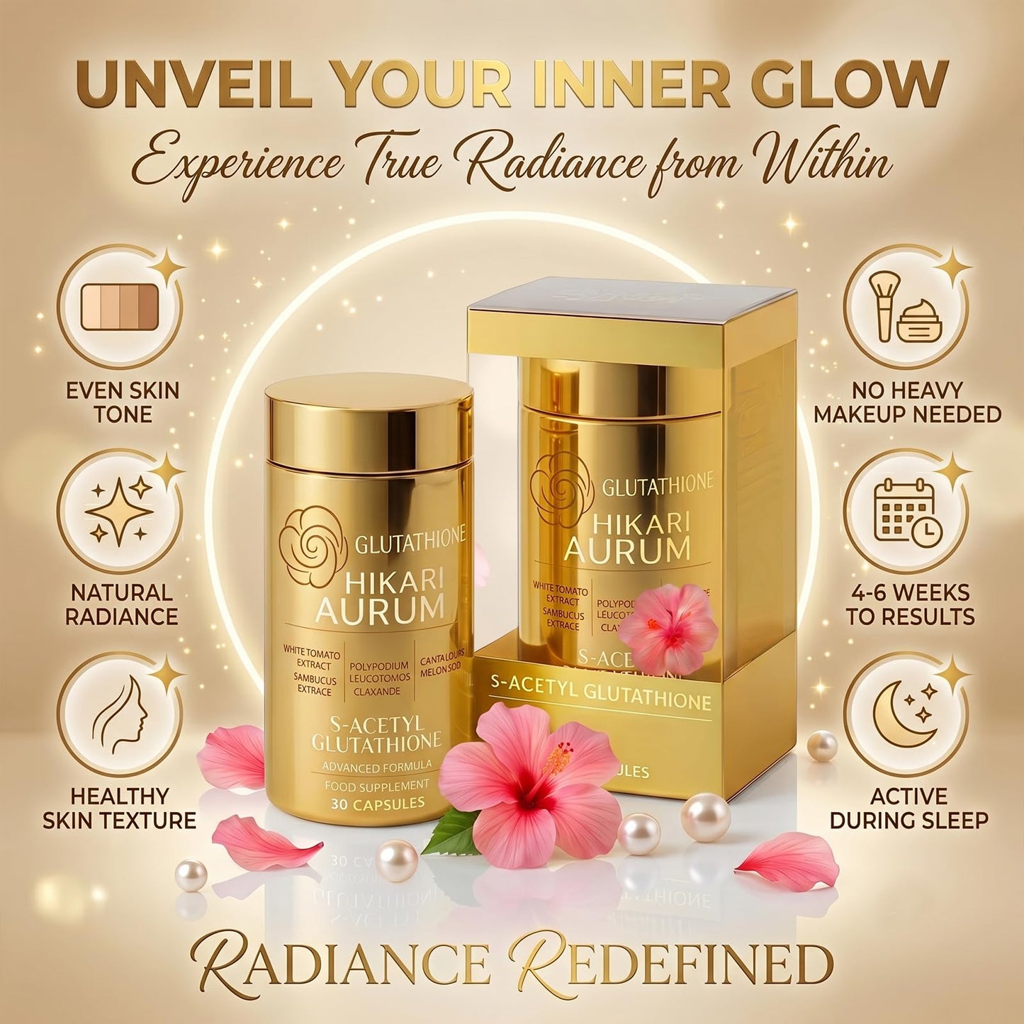 Hikari Aurum Glutathione Capsule, 30 Capsules