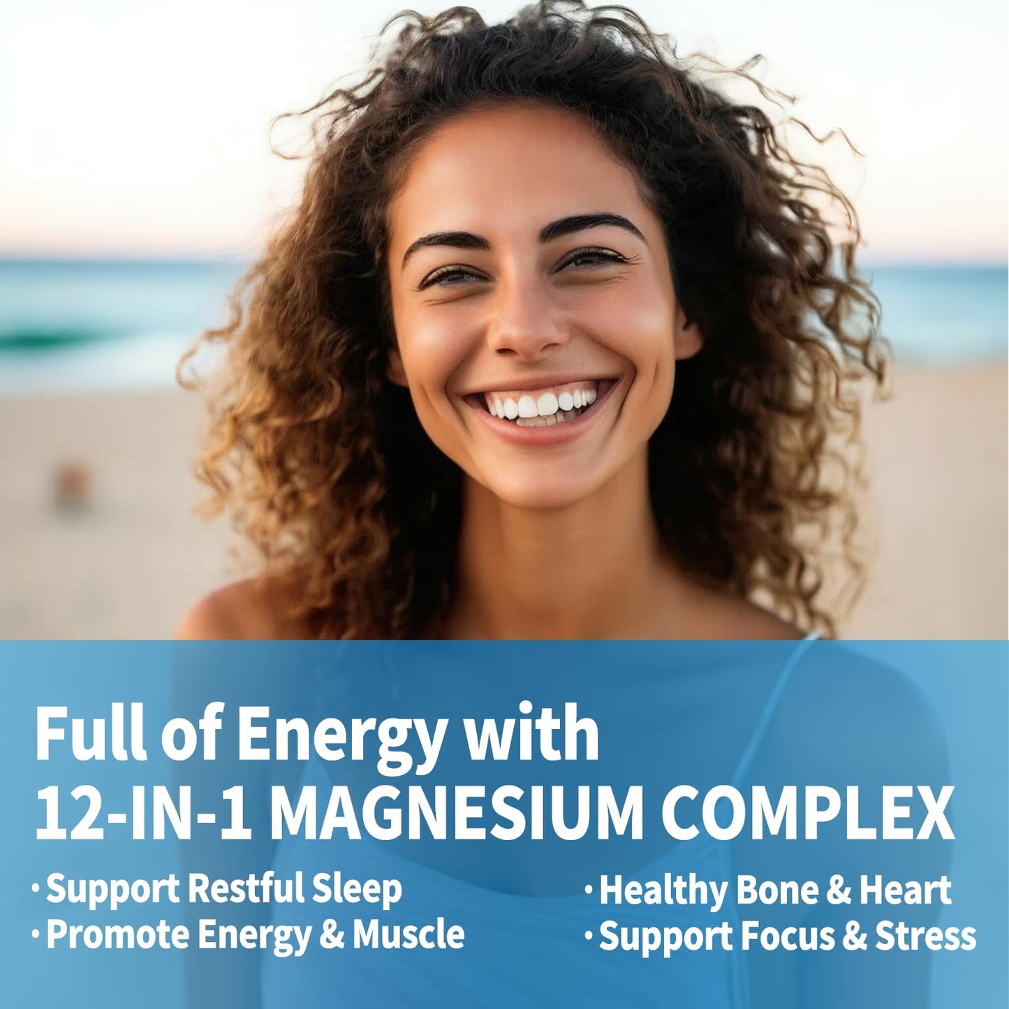 Qmiozzy Magnesium Complex 12 in 1 Supplement Capsules, 120 Count