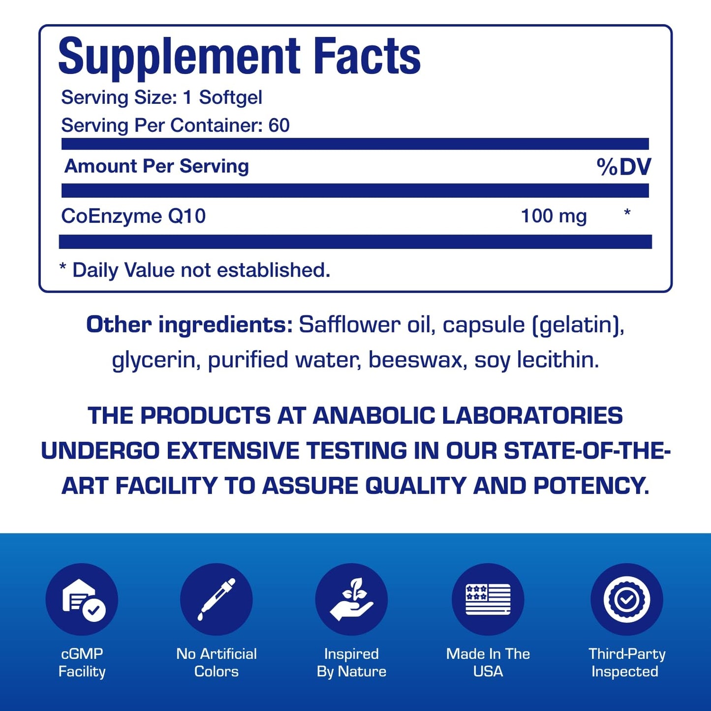 Anabolic Laboratories CoQ10 High Absorption 100mg Softgels, 60 Servings