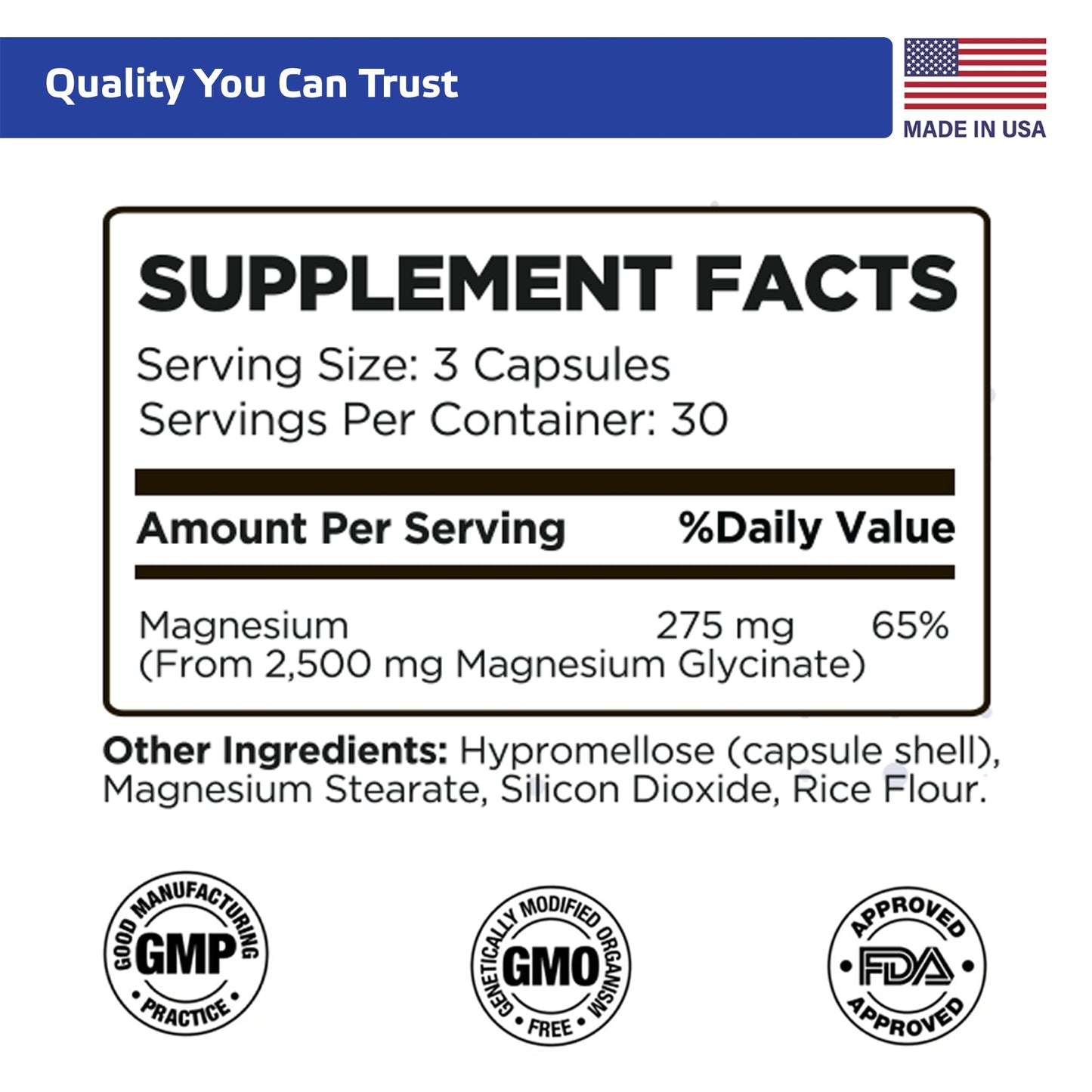 TIVA Nutraceutics Magnesium Glycinate Capsules, 90 Count