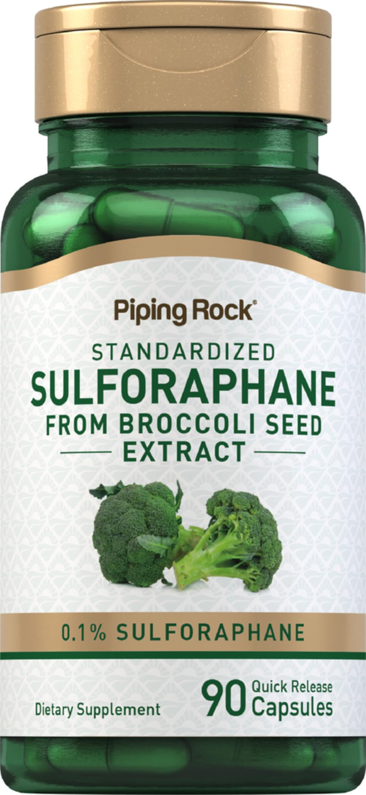 Piping Rock Sulforaphane Supplement Capsules 400mcg, 90 Count