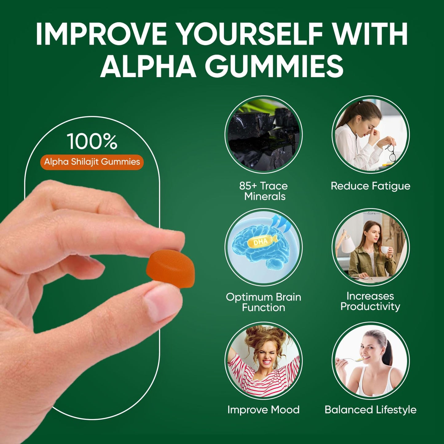 Hanachi Shilajit Gummies 60 Count