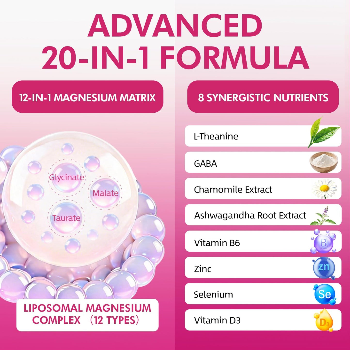 Your Nutritionist Liposomal Magnesium Complex 1000mg Supplement for Women, Sleep Support Capsule 120 Count