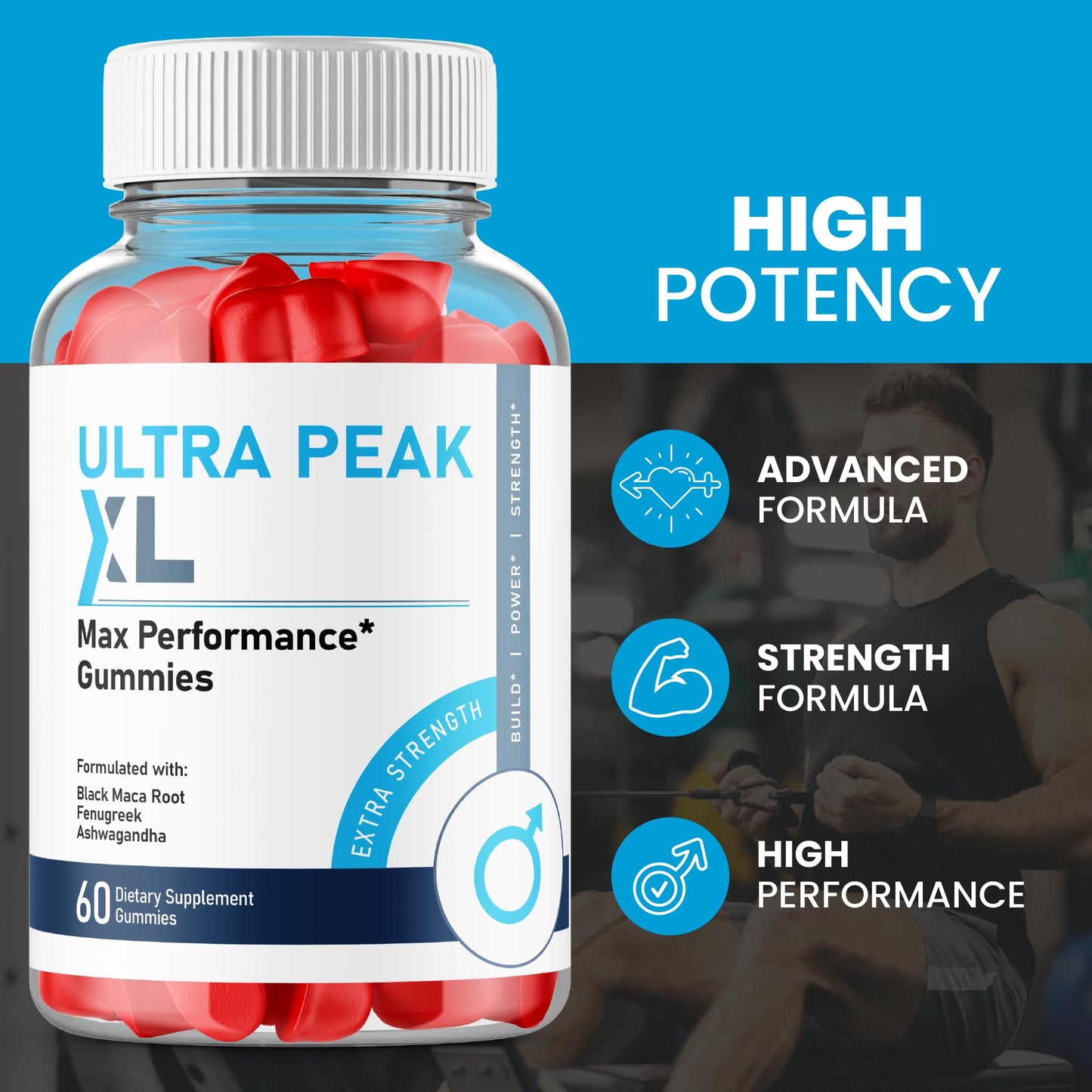 Lofero Ultra Peak XL Performance Gummies for Men, 300 ct