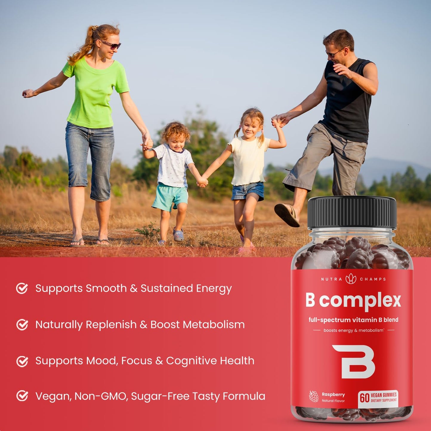 NutraChamps Biotin & B Complex Gummies, 120 Count