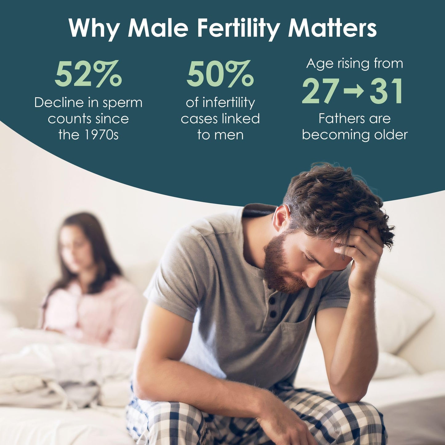 Vital Seed Fertility Support for Men - Sperm Health Prenatal with CoQ10, Zinc, Folate, L-Carnitine & More, 90 Capsules